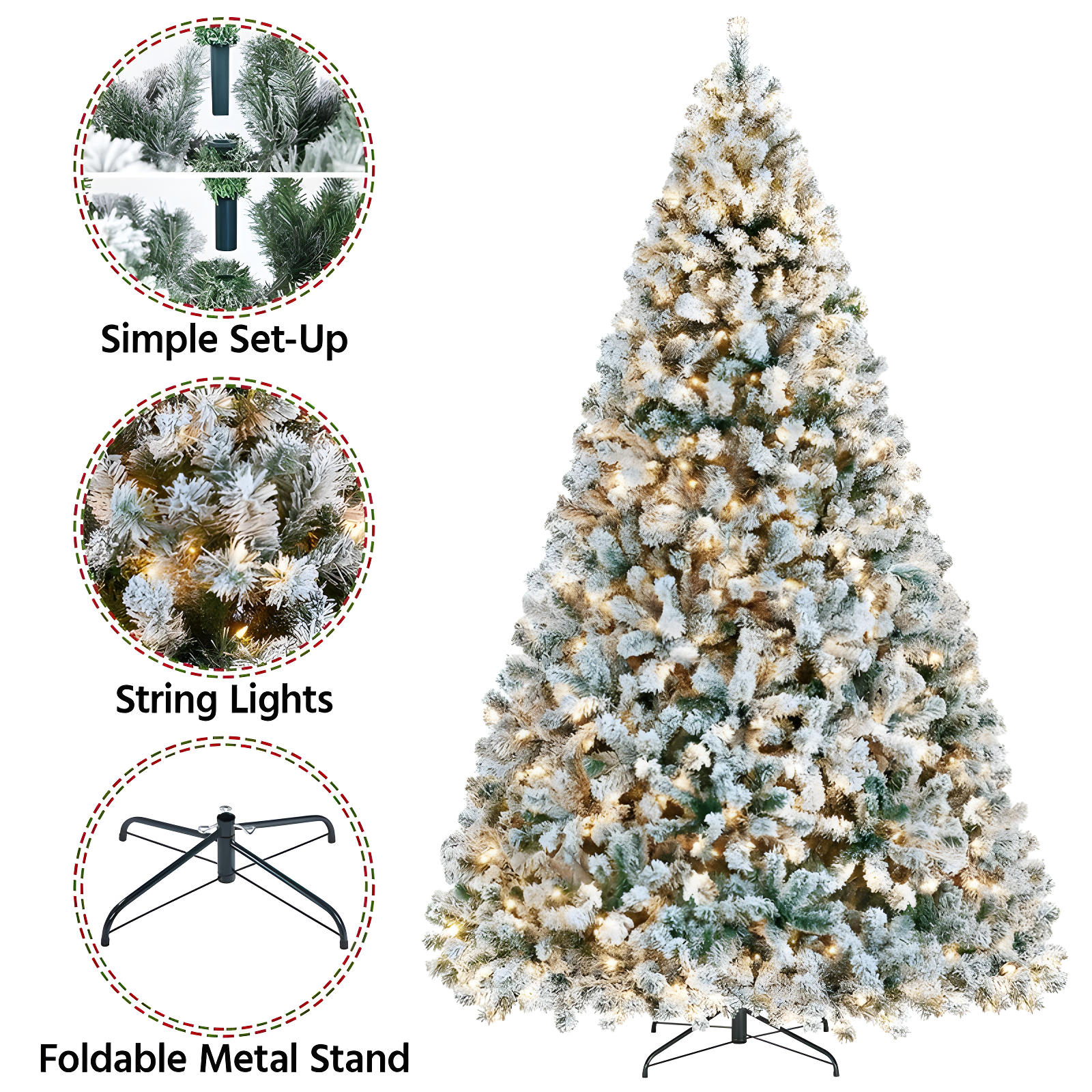 Pre-lit Flocked Artificial Christmas Tree