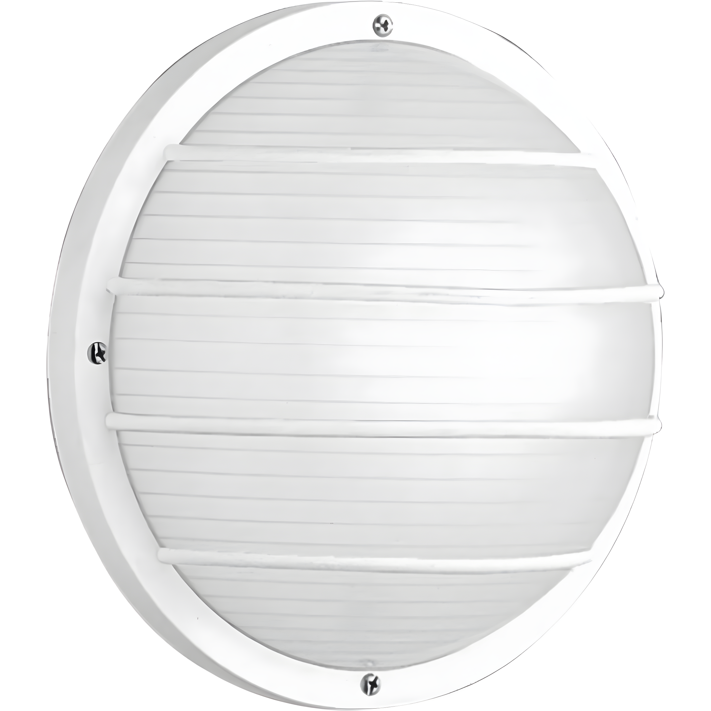 Progress Lighting, Bulkhead Collection, 1-Light Wall/Ceiling Mount, White, Cage, Polycarbonate, Wet Rated