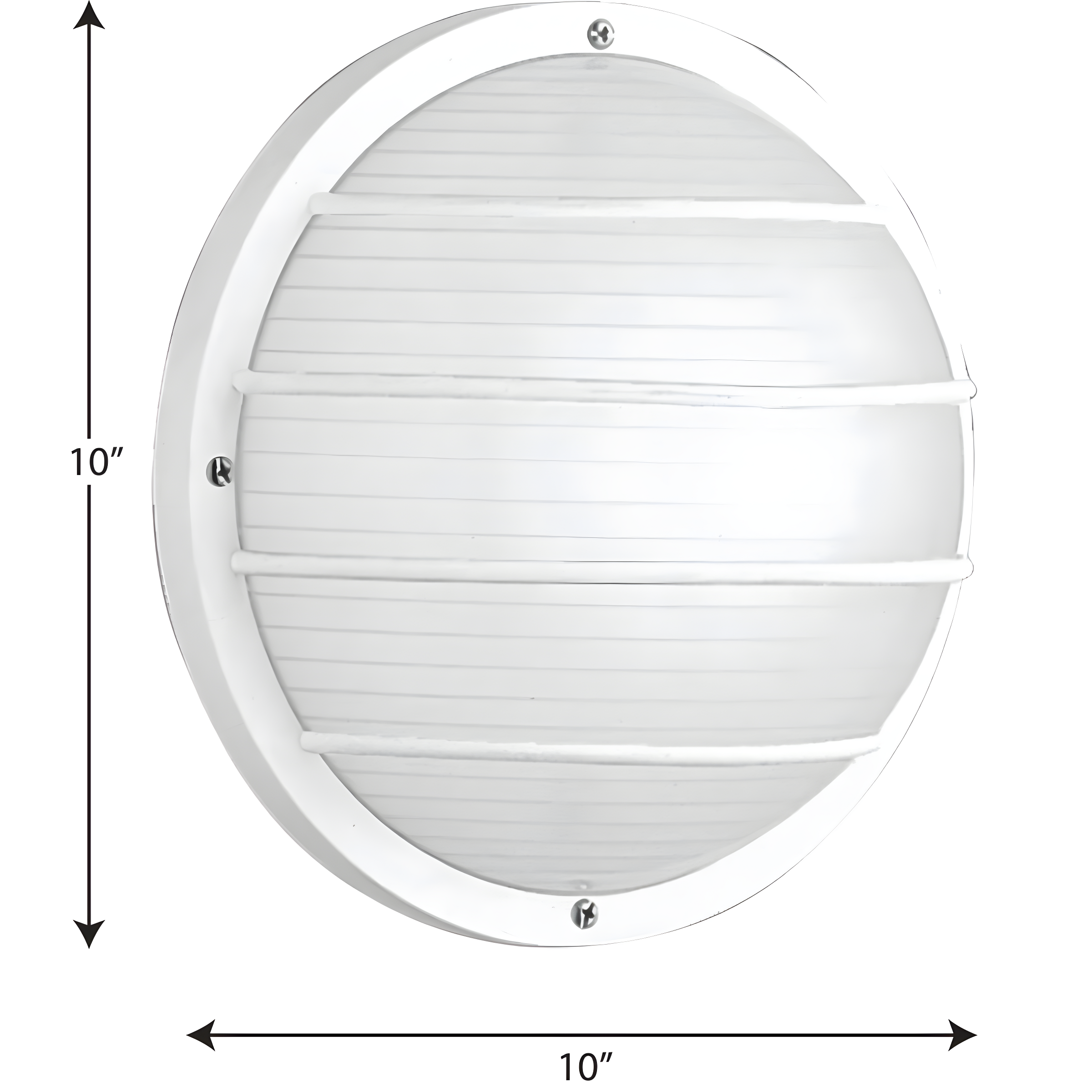 Progress Lighting, Bulkhead Collection, 1-Light Wall/Ceiling Mount, White, Cage, Polycarbonate, Wet Rated