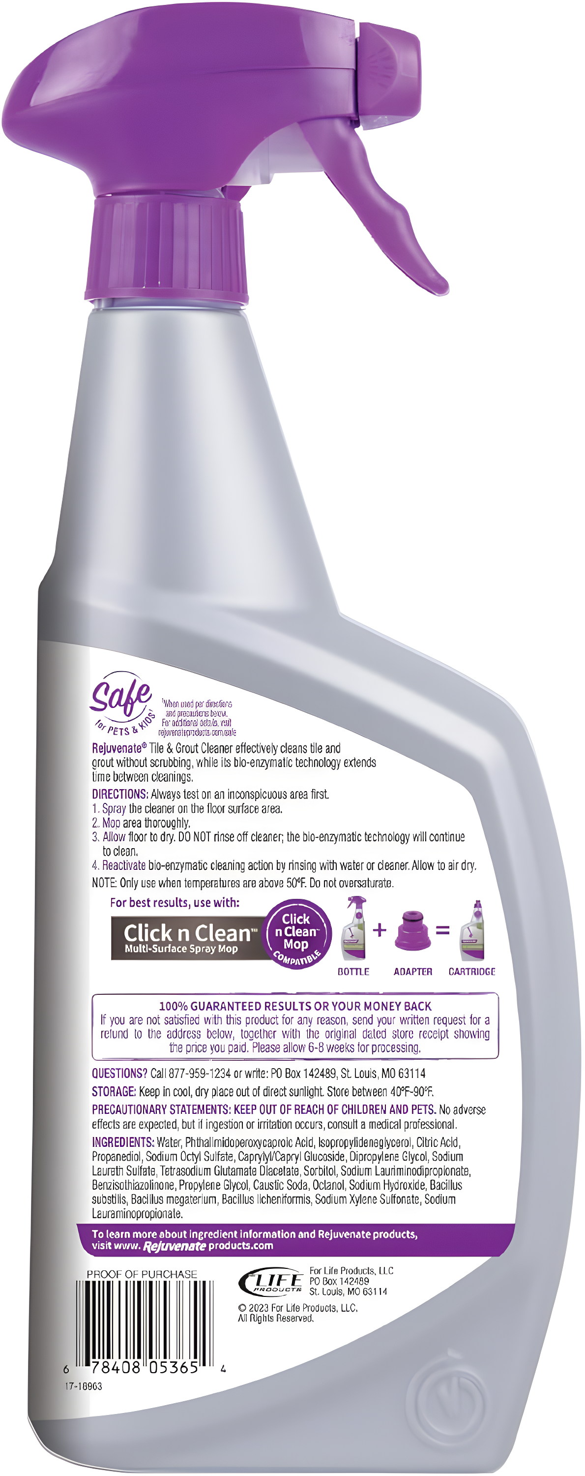 Rejuvenate 32 oz Bio-Enzymatic No Scrub Tile and Grout Cleaner