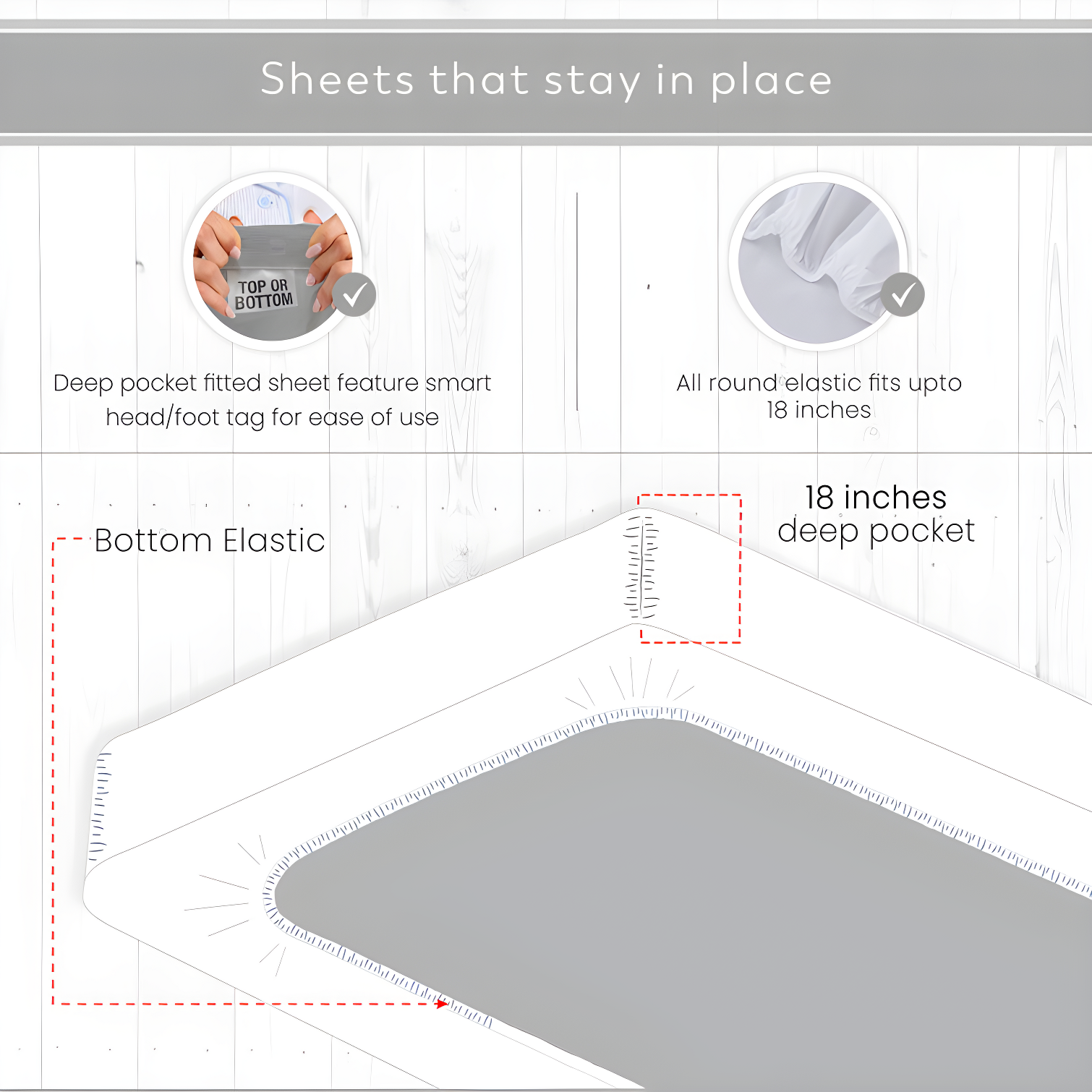 Purity Home Sustainable Organic 100% Cotton Breathable & Lightweight Deep Pocket Sheet Set