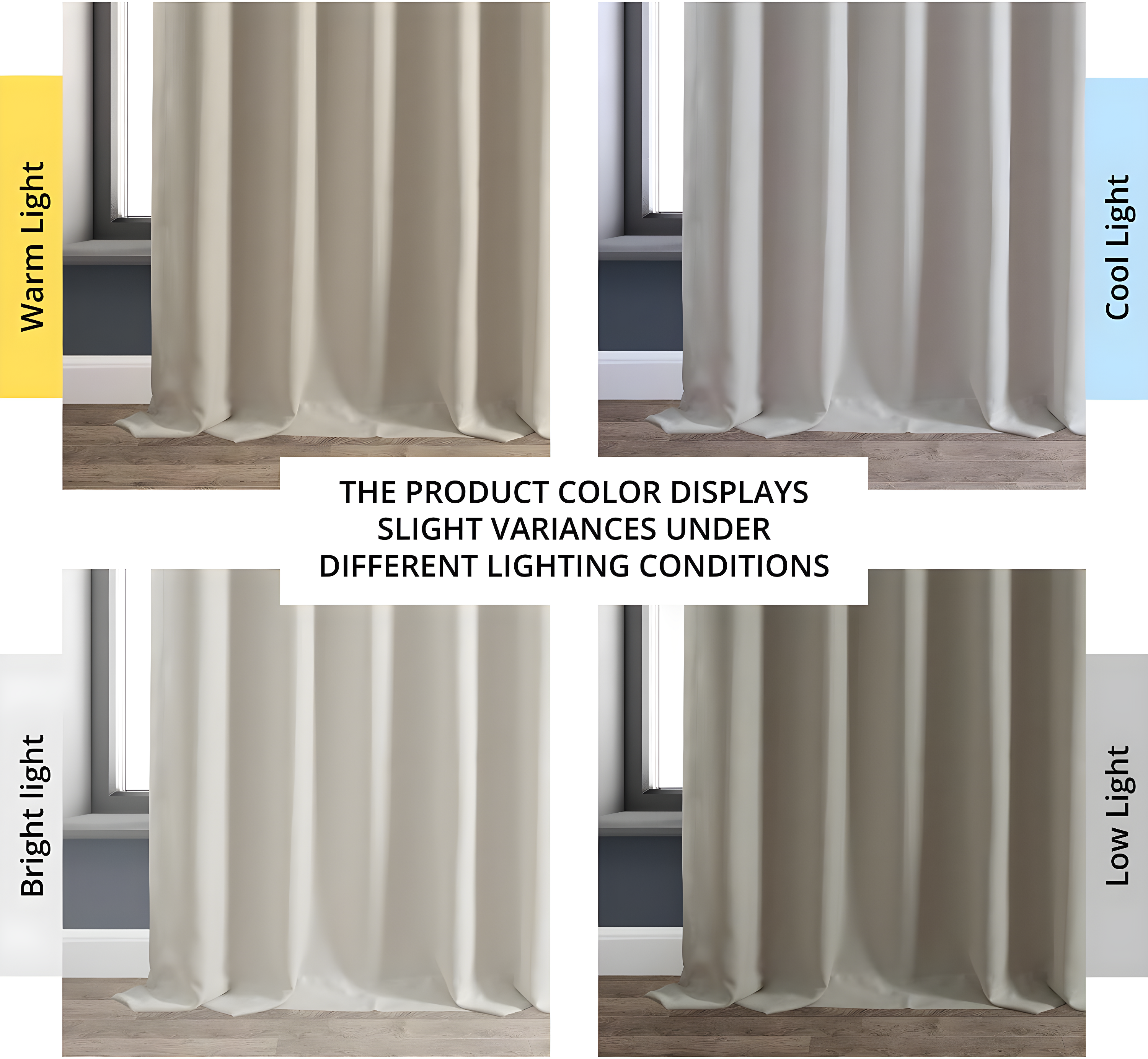 Signature Caravan Beige Faux Linen Blackout Curtain (1 Panel), Caravan Beige, 50W X 96L