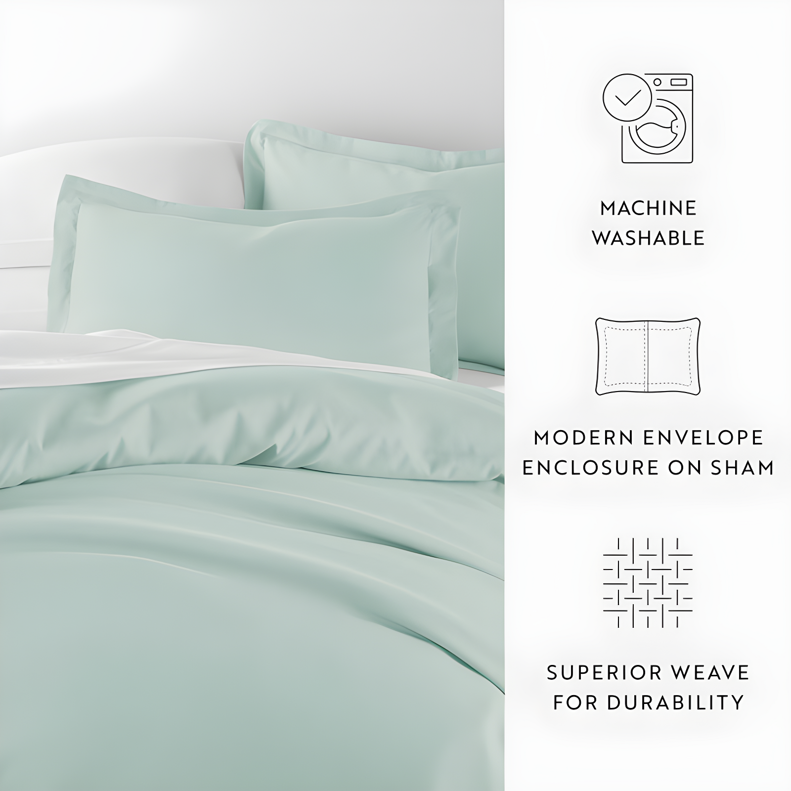 Duvet Cover Set Super Soft Microfiber Bedding in Solid Colors