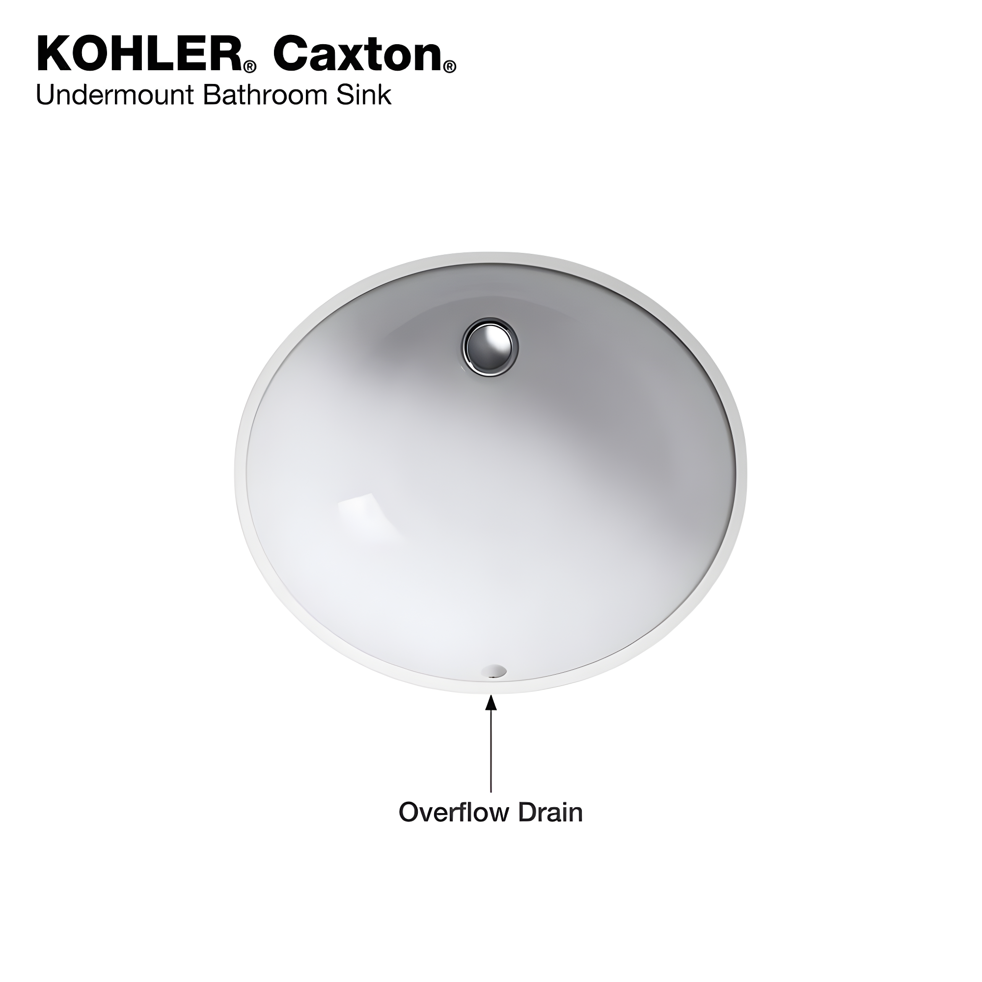 Caxton® Vitreous China Oval Undermount Bathroom Sink with Overflow
