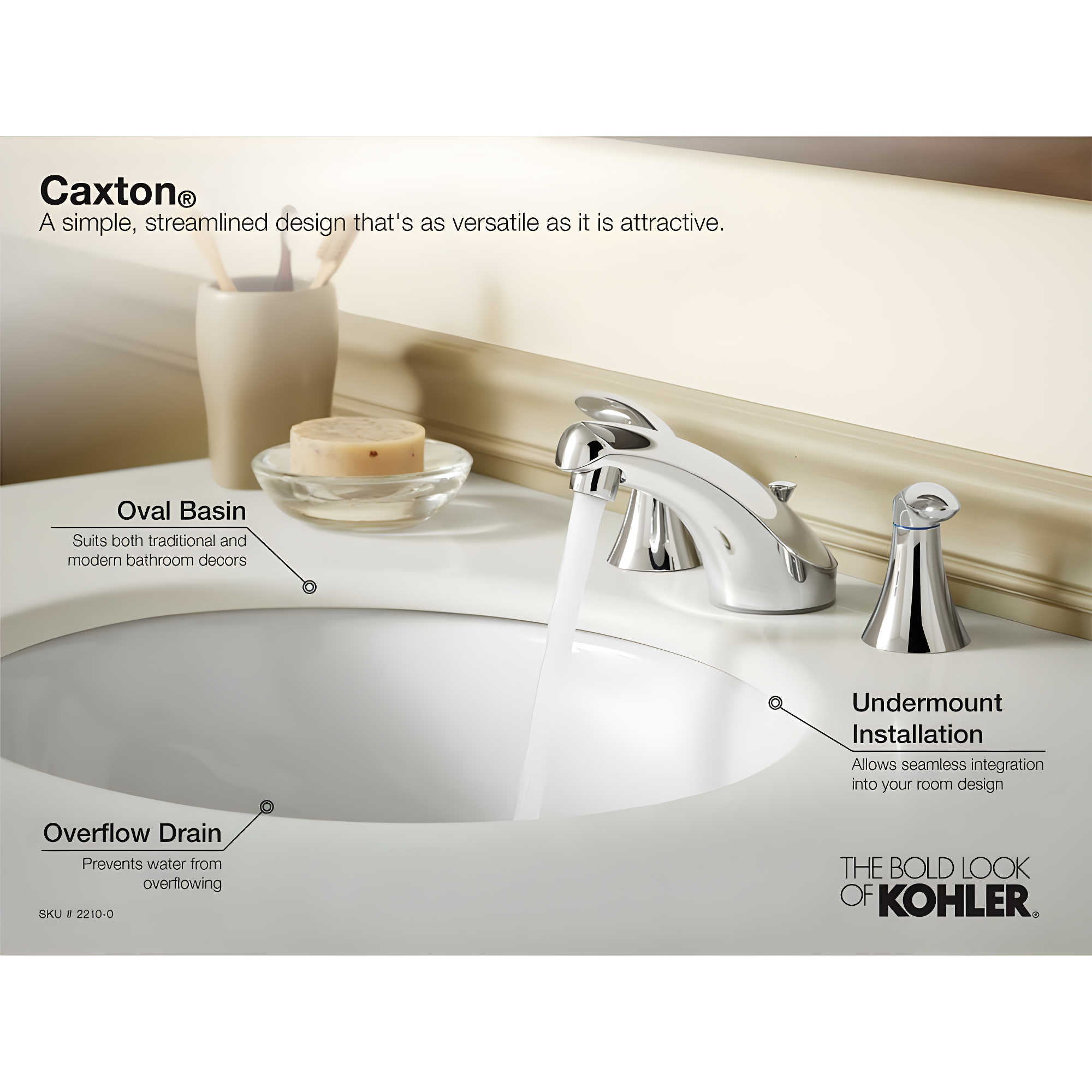 Caxton® Vitreous China Oval Undermount Bathroom Sink with Overflow
