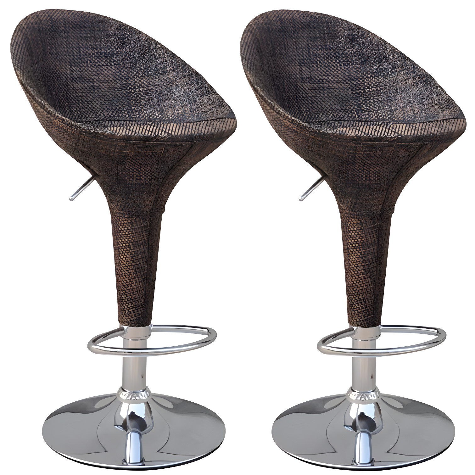 Orren Ellis Galeton Swivel Upholstered Adjustable Height Counter Stool with Metal Frame (Set of 2)