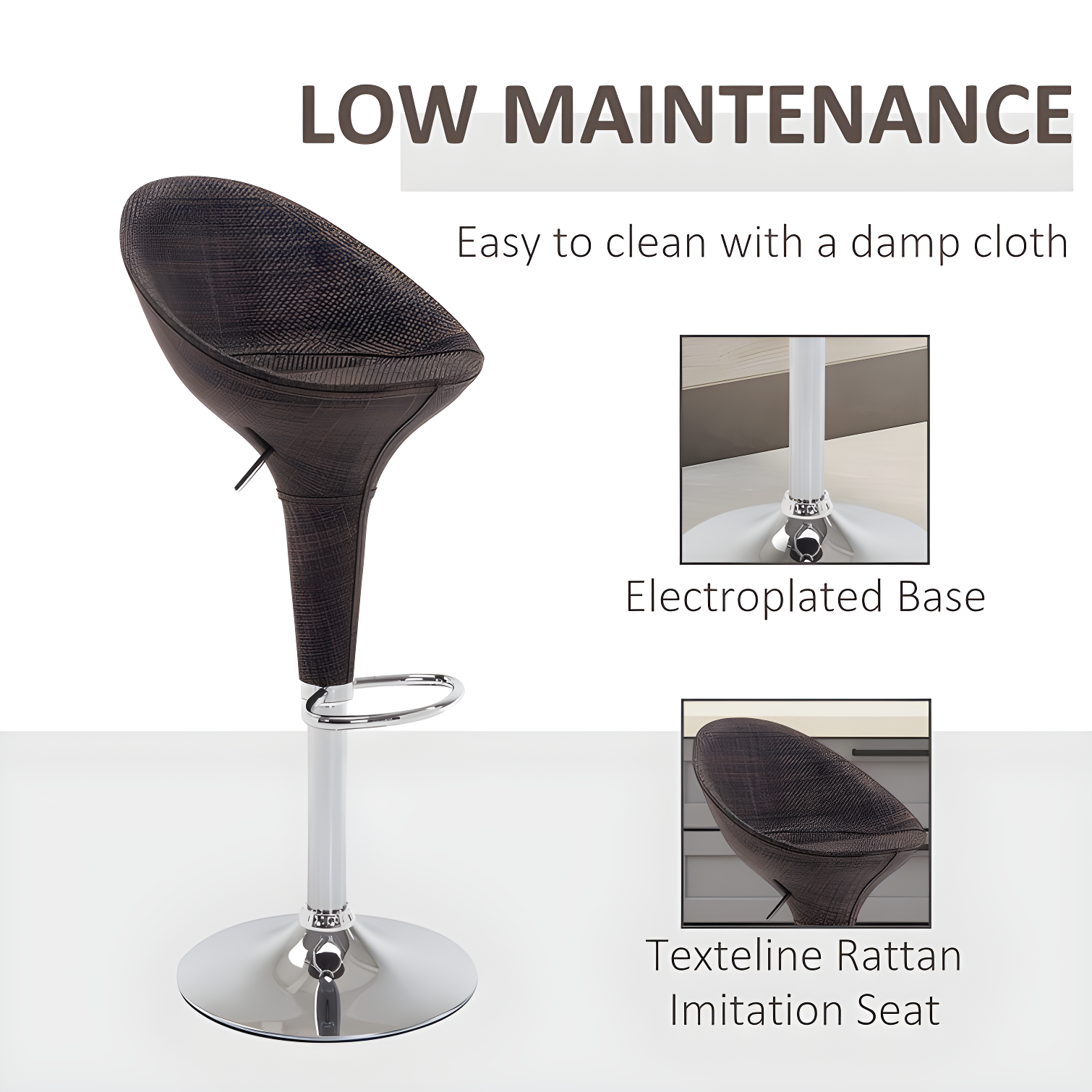Orren Ellis Galeton Swivel Upholstered Adjustable Height Counter Stool with Metal Frame (Set of 2)