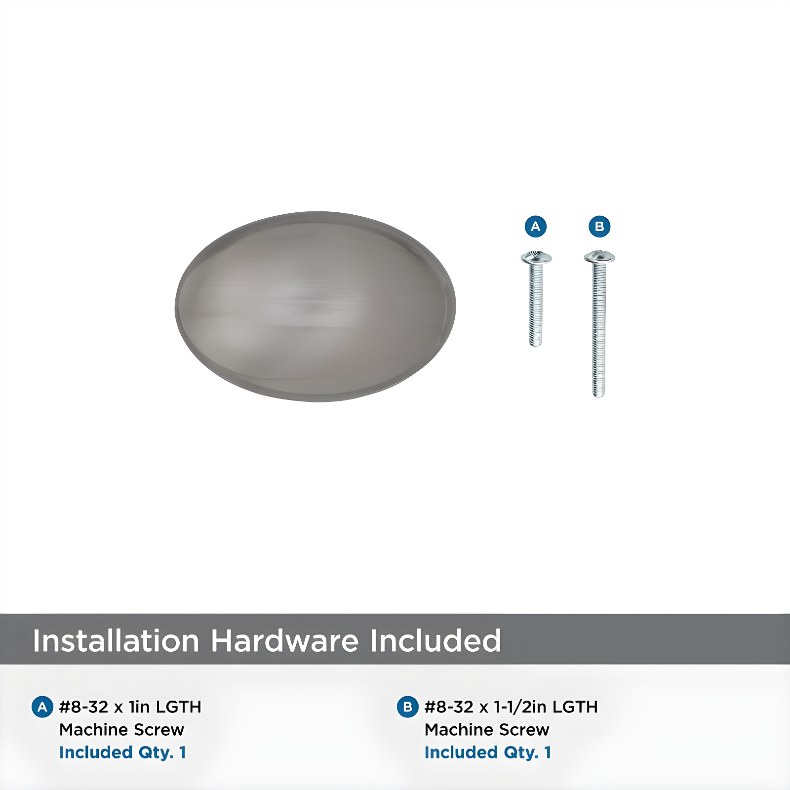 1 3/8" Length Oval Knob Multipack