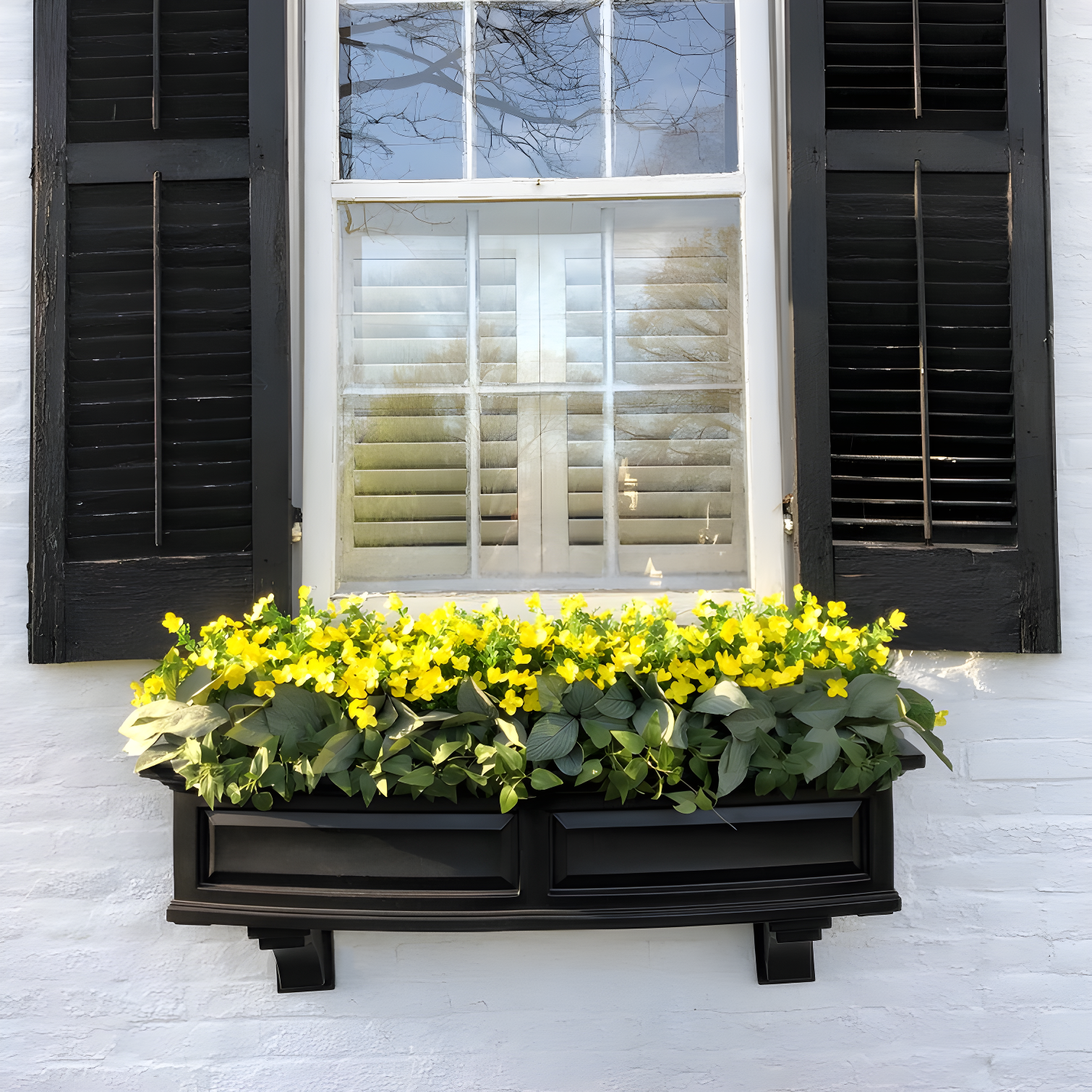 Nantucket Resin Window Box with Water Reservoir