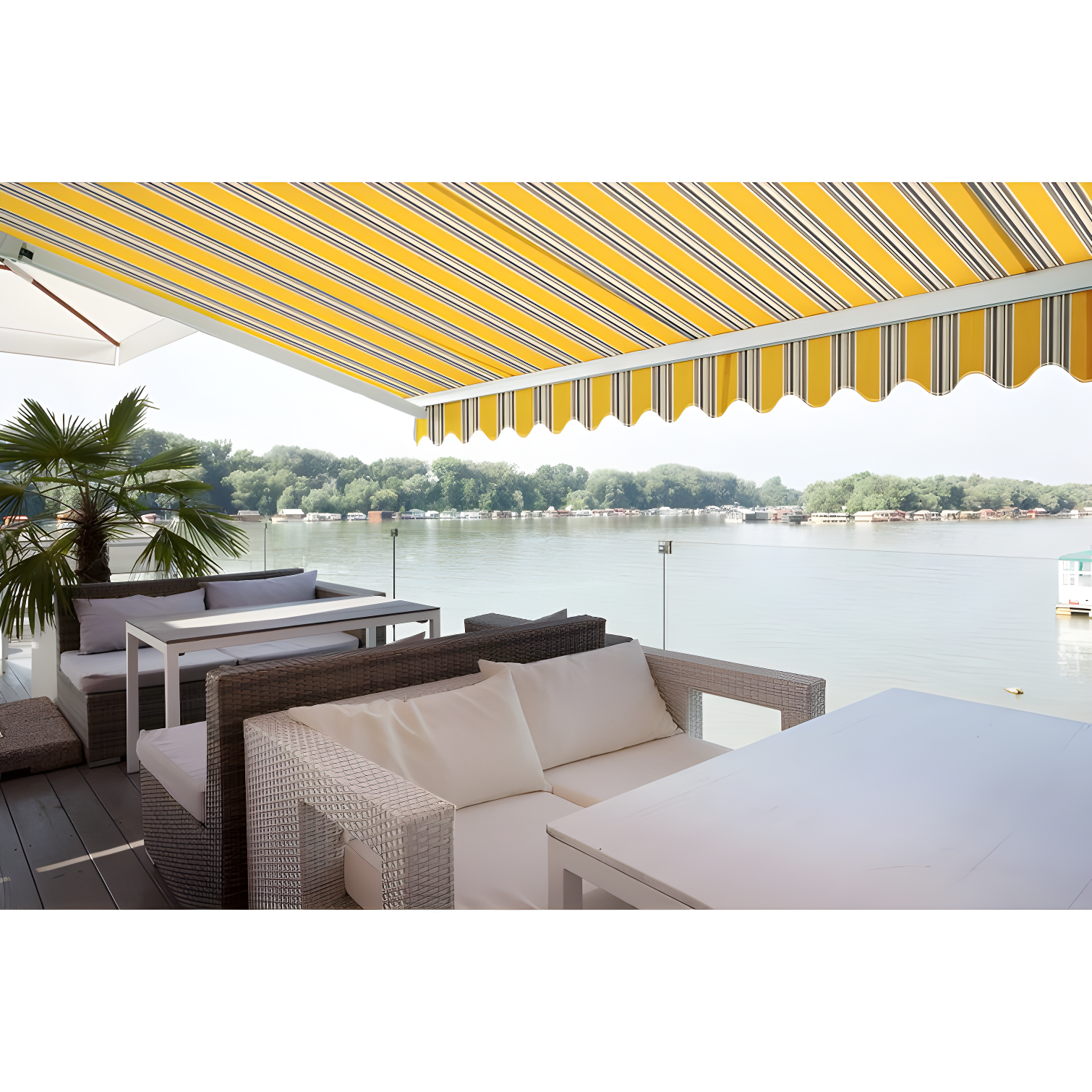 Advaning 10.5'' Fabric, Metal Cover Retractable Patio Awning