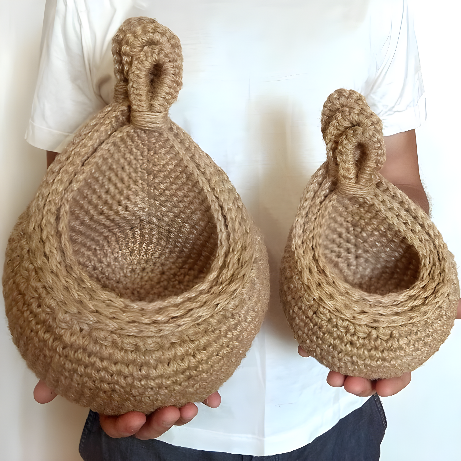 Hanging Fruit Baskets For Kitchen, 3 Pack Wall Hanging Fruit Baskets Boho Hanging Wall Basket, Hanging Kitchen Baskets For Fruits, Vegetables And Onion Storage (Set of 3)