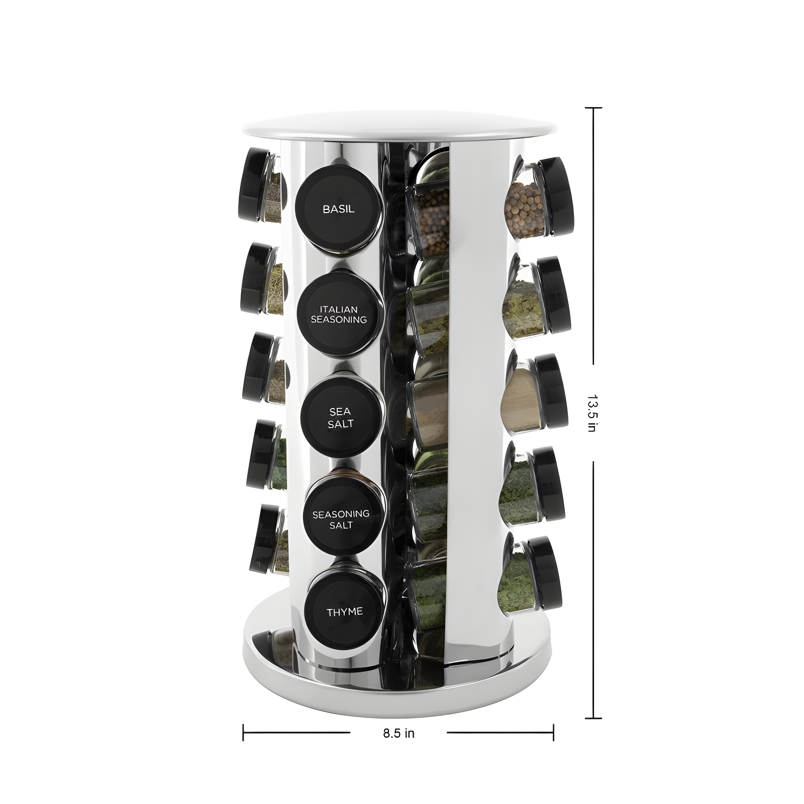 Kamenstein 20-Jar Revolving Stainless Steel Countertop Spice Rack
