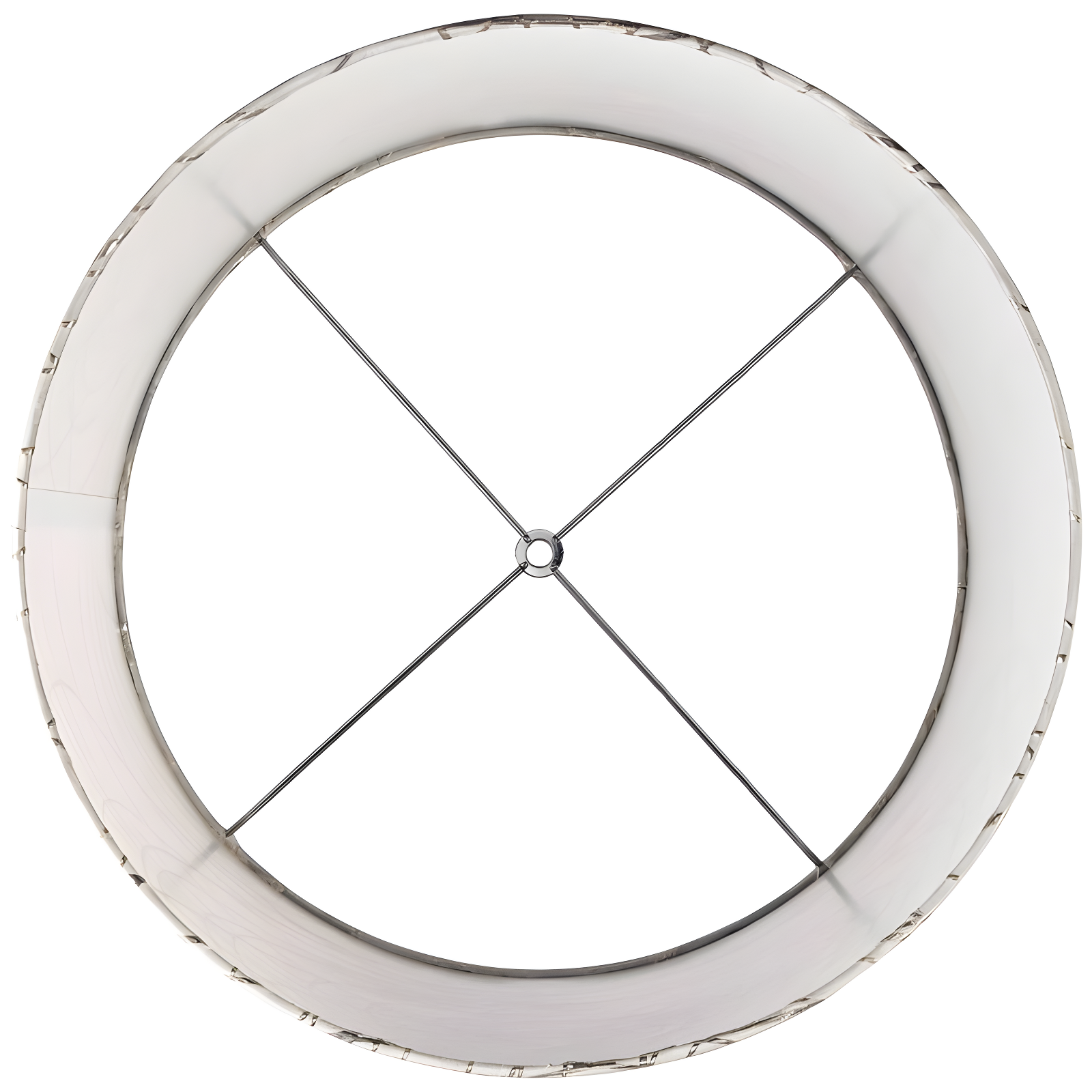 Springcrest Cream with Silver Circles Medium Drum Lamp Shade 15" Top x 16" Bottom x 11" High (Spider) Replacement with Harp and Finial