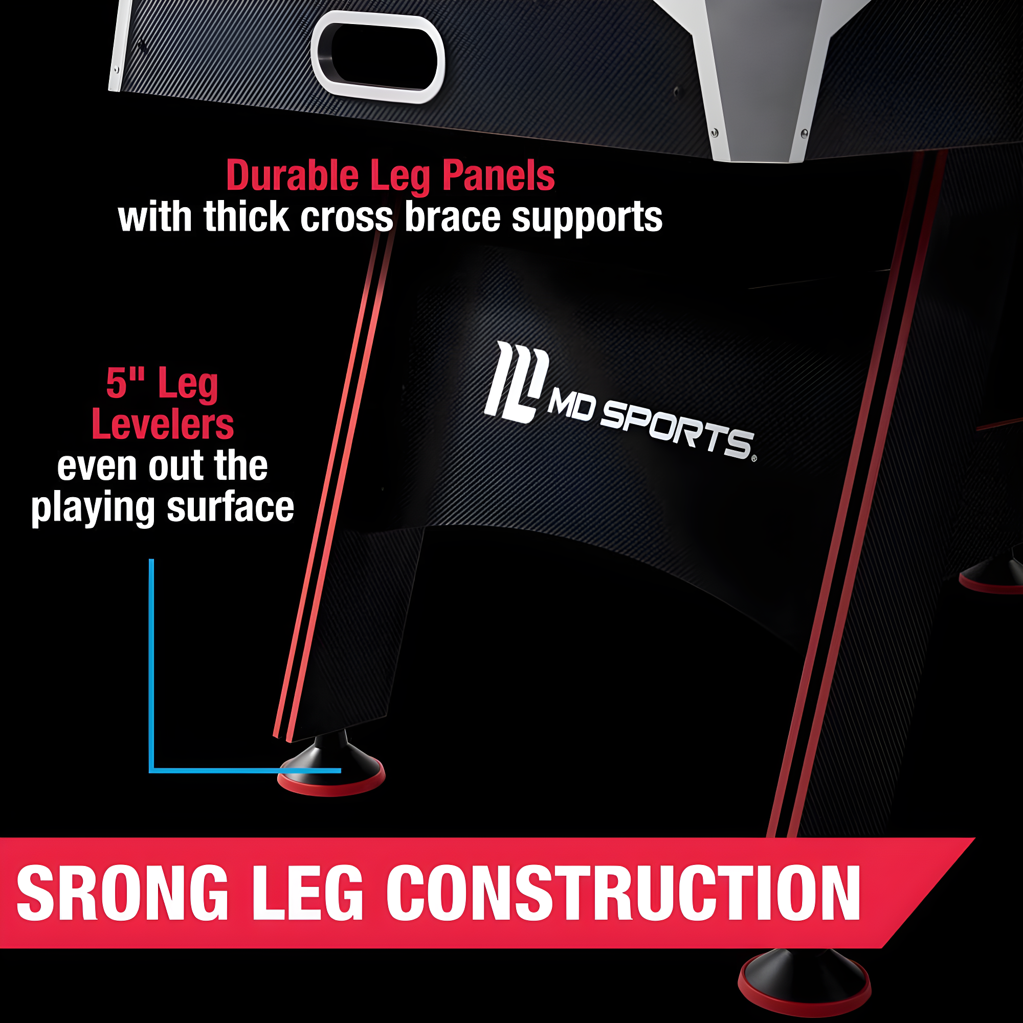 MD Sports 60" 2 -Player Air Hockey Table with Digital Scoreboard and Lights