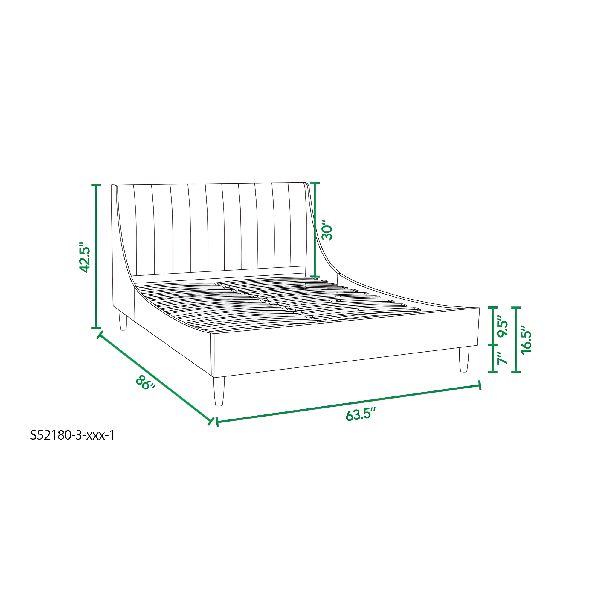 Sandy Wilson Home Aspen Upholstered Platform Bed Queen Ash Rose