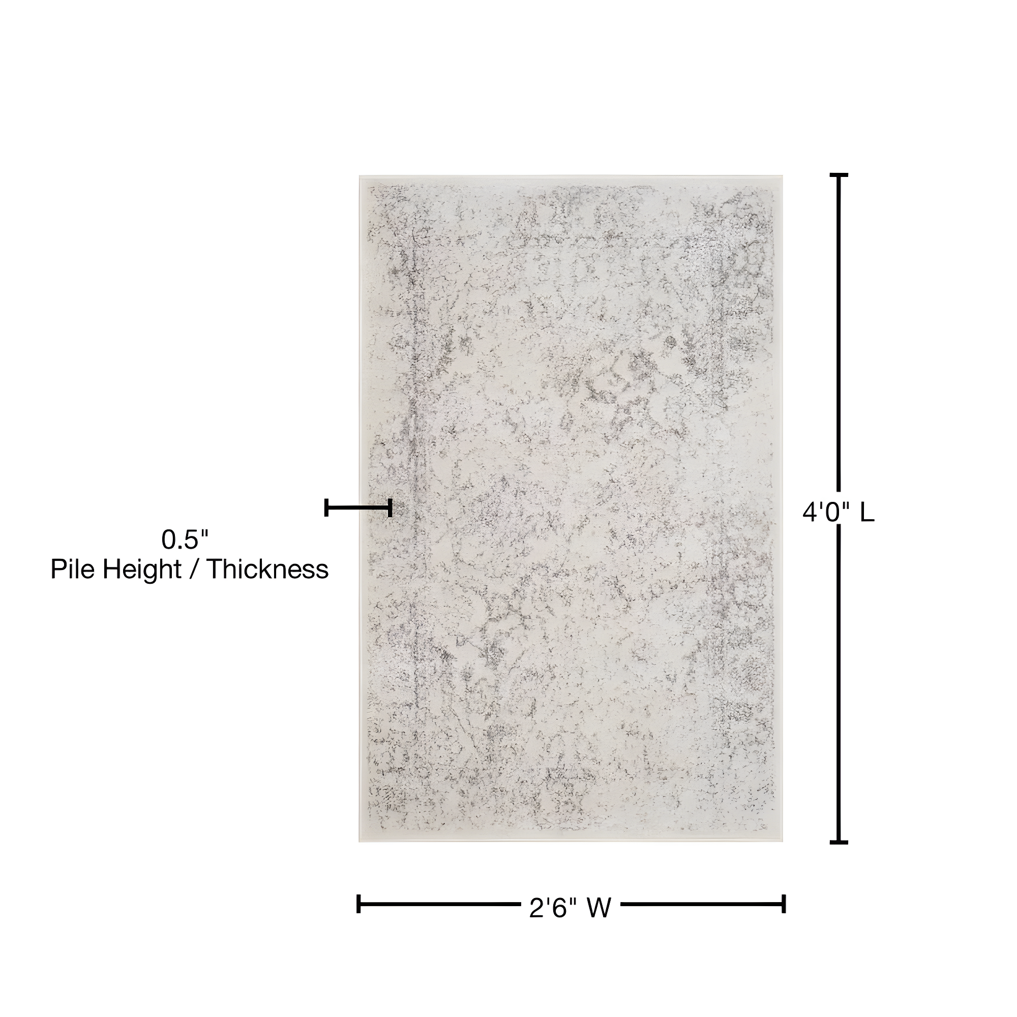 Adirondack ADR109 Machine Made Indoor Accent Rug - Ivory/Silver - 2'-6"x4' - Safavieh