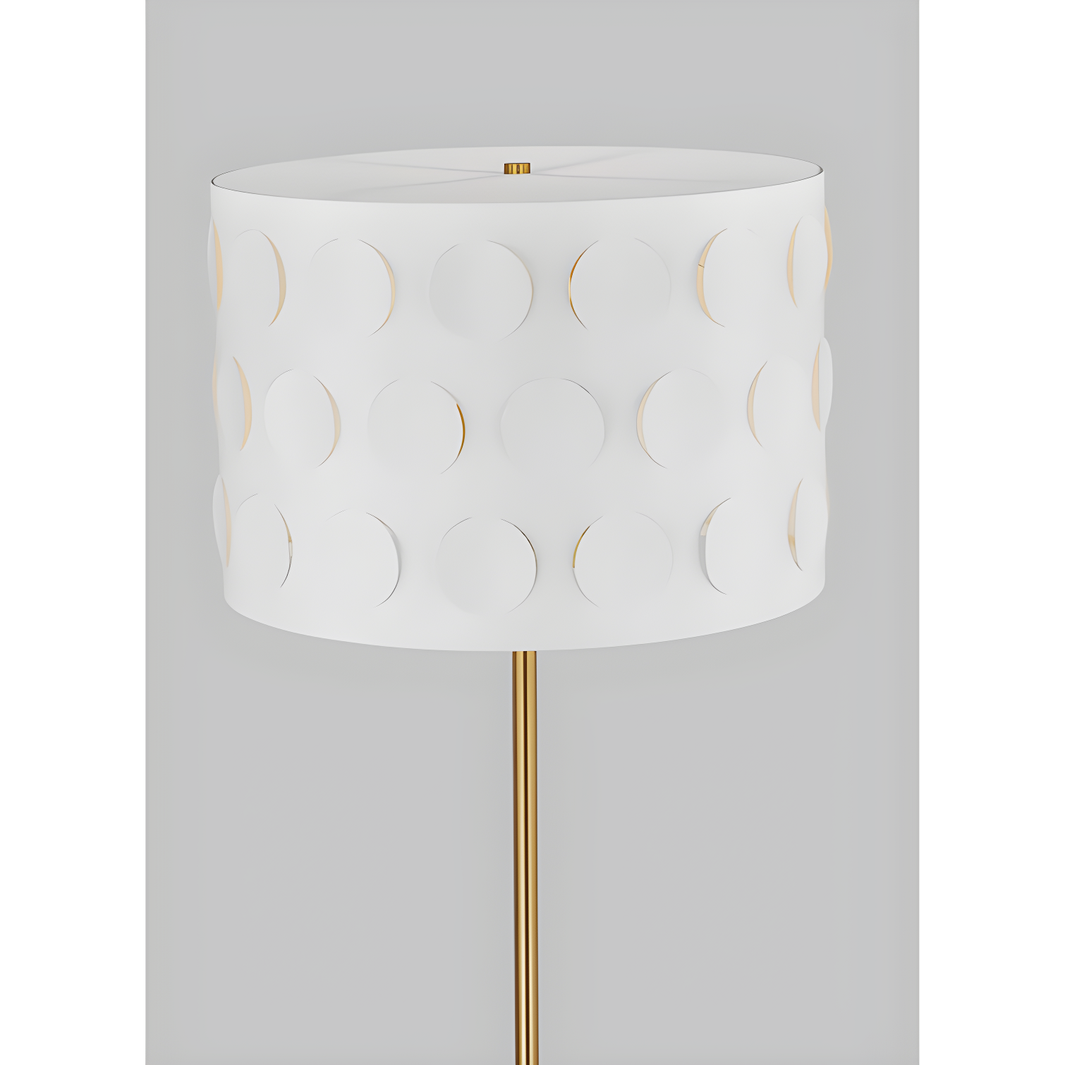 Dottie Burnished Brass Floor Lamp with White Linen Shade