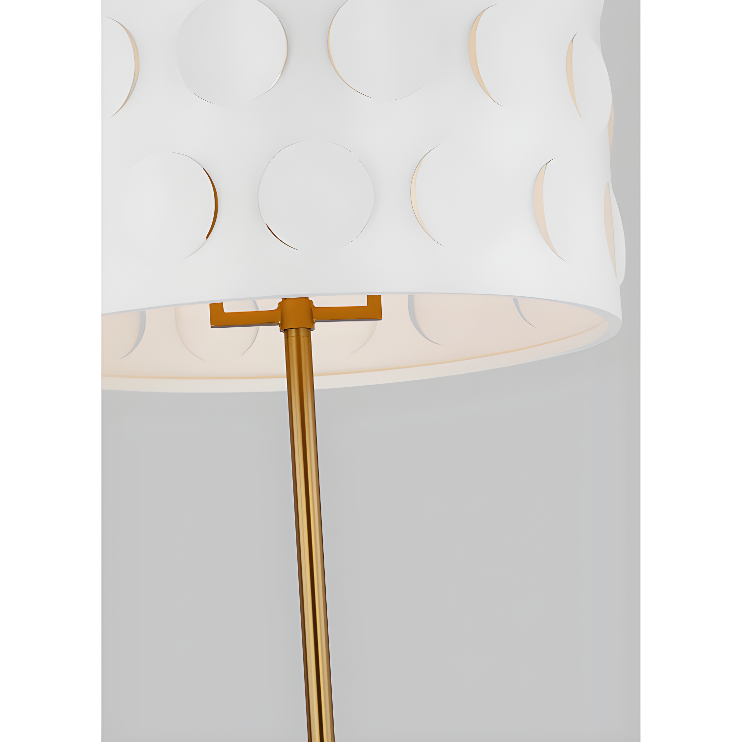 Dottie Burnished Brass Floor Lamp with White Linen Shade