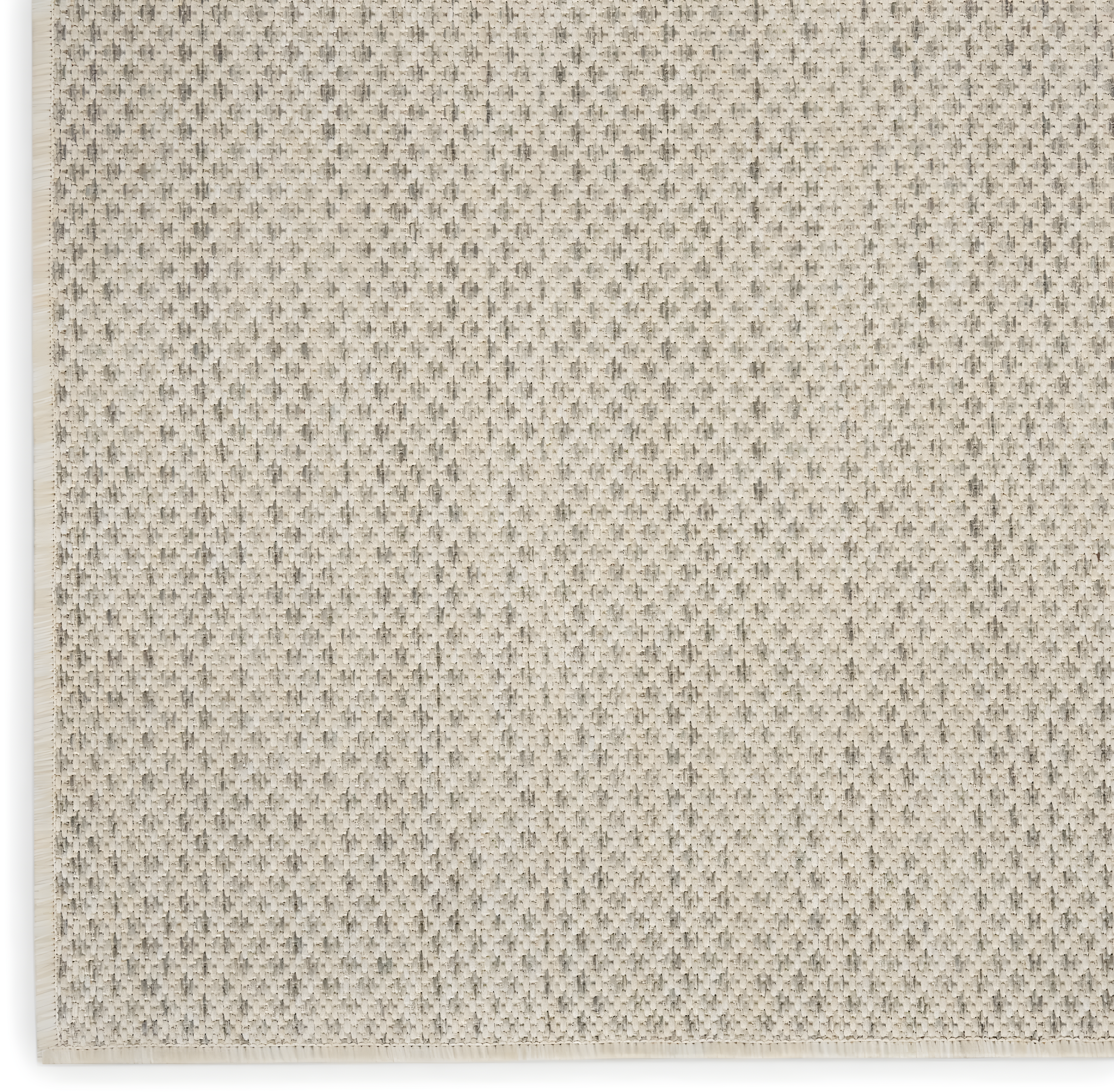 Nourison 4' x 4' Courtyard Modern Easy Care Flatweave Indoor Outdoor Round Rug Ivory/Charcoal