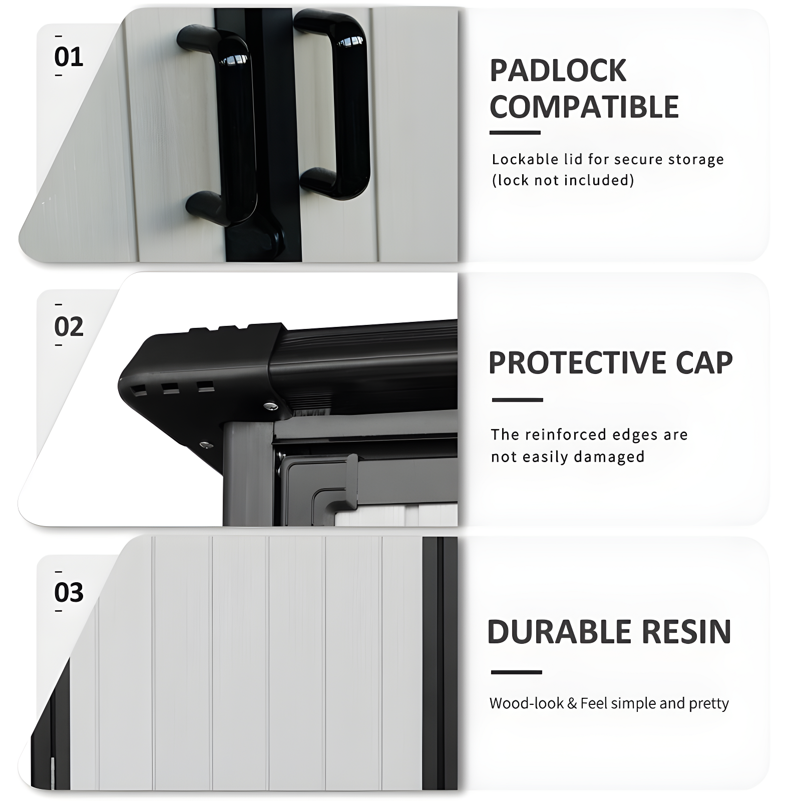 GZMWON 5X3ft Outdoor Storage Shed Waterproof Resin Cabinet Outdoor Storage Cabinet