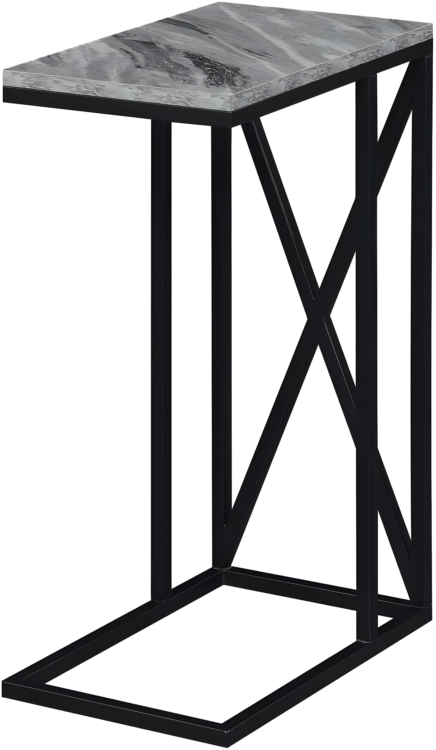 Convenience Concepts Tucson C End Table, Gray Marble/Black