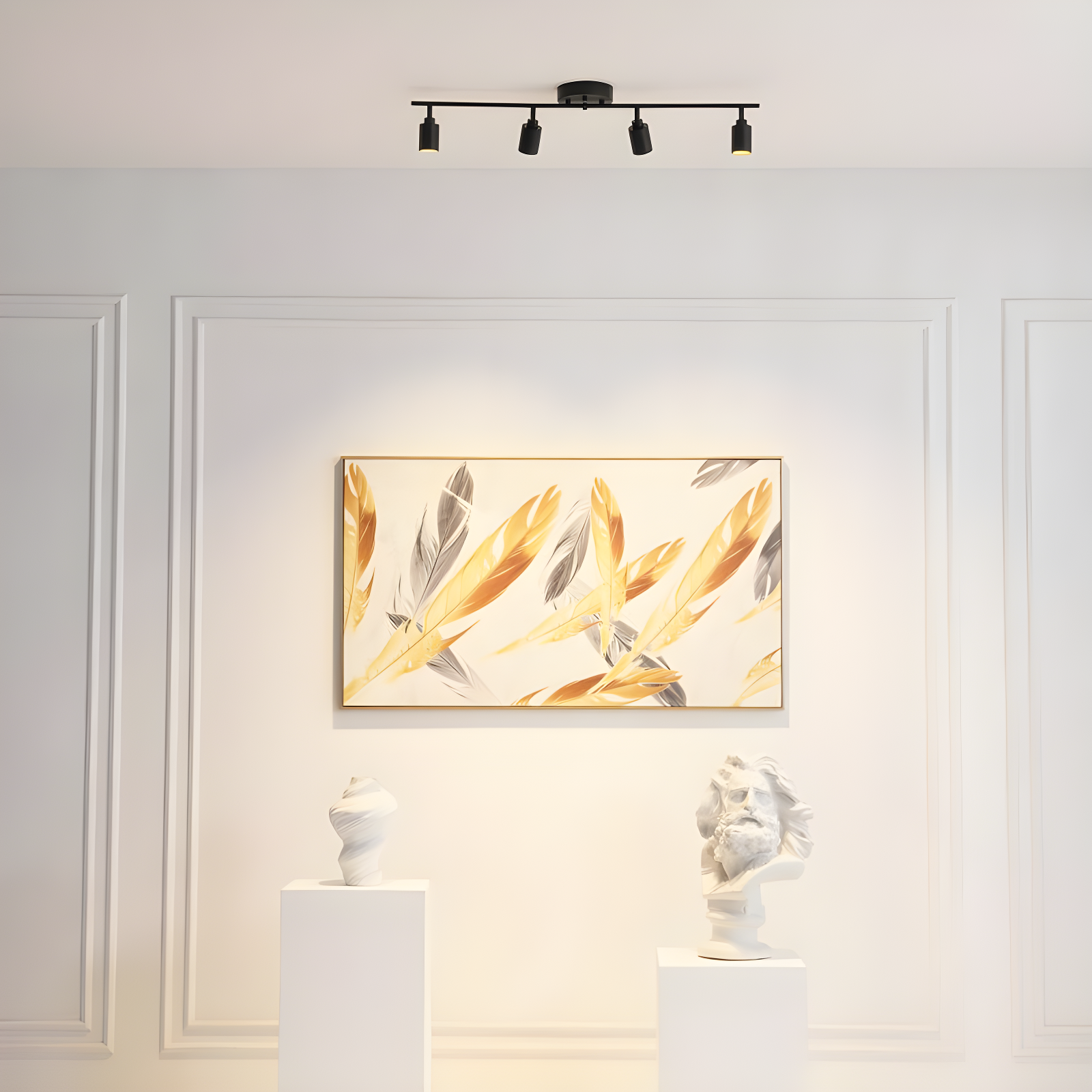 Vidalite Shura 4-Light Integrated LED Track Light w/ Rotatable Heads, 3 ft. Track Lighting Kit, 3000k, 2240 Lumen