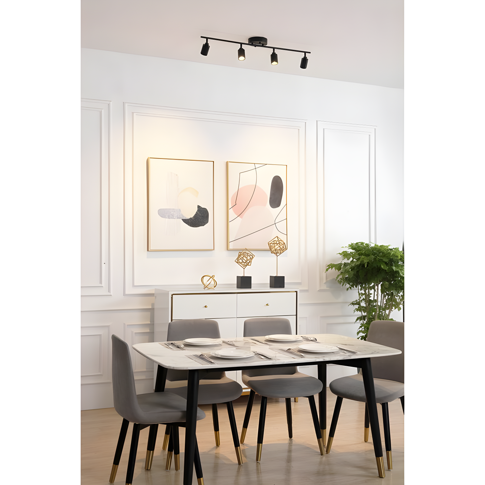 Vidalite Shura 4-Light Integrated LED Track Light w/ Rotatable Heads, 3 ft. Track Lighting Kit, 3000k, 2240 Lumen