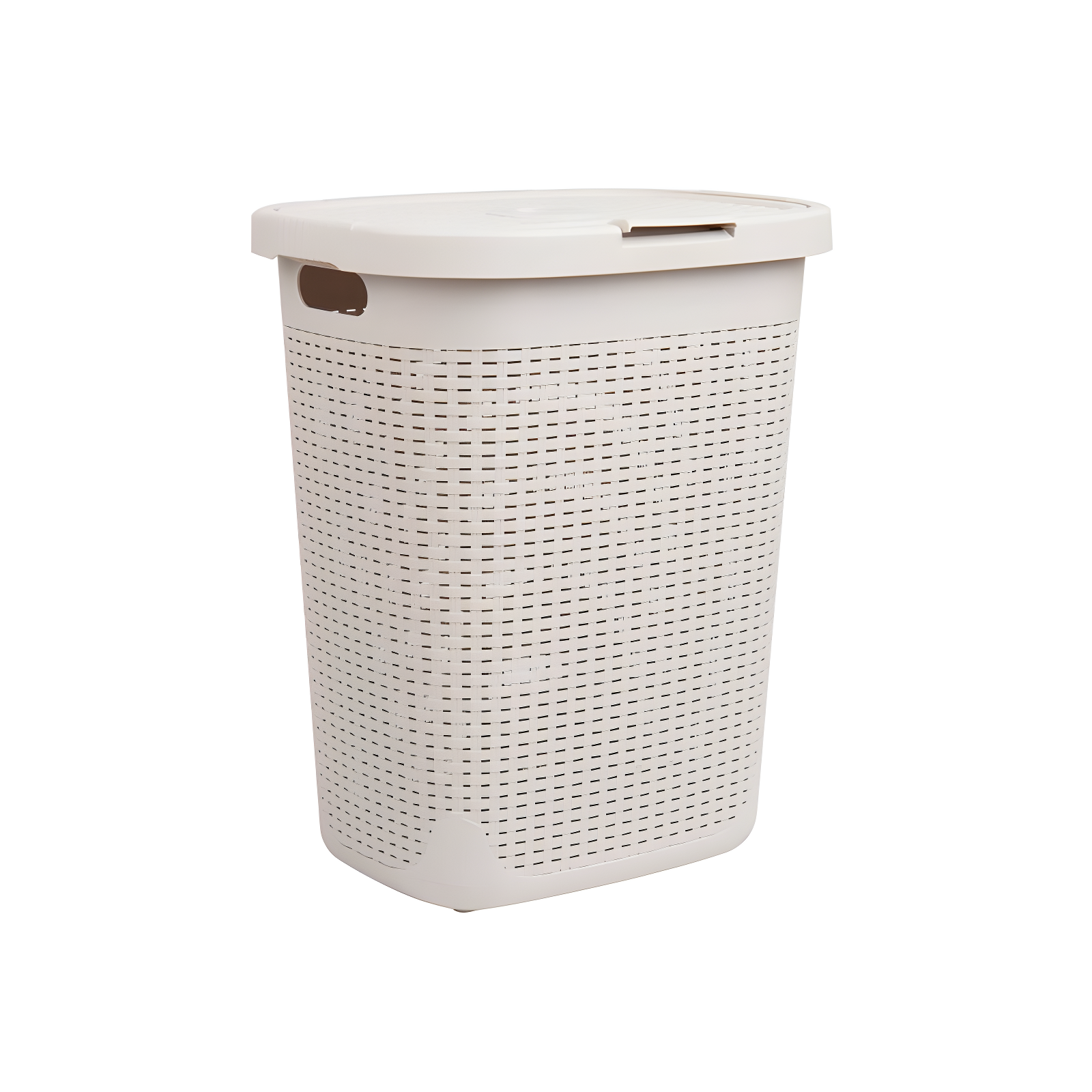 Mind Reader Mind Reader 50L Slim Laundry Hamper, Clothes Basket, Lid, Wicker Design, Plastic