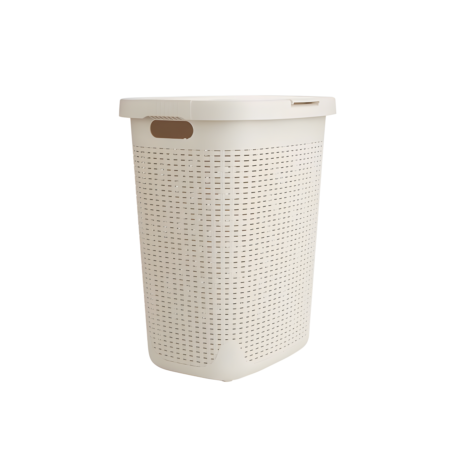 Mind Reader Mind Reader 50L Slim Laundry Hamper, Clothes Basket, Lid, Wicker Design, Plastic