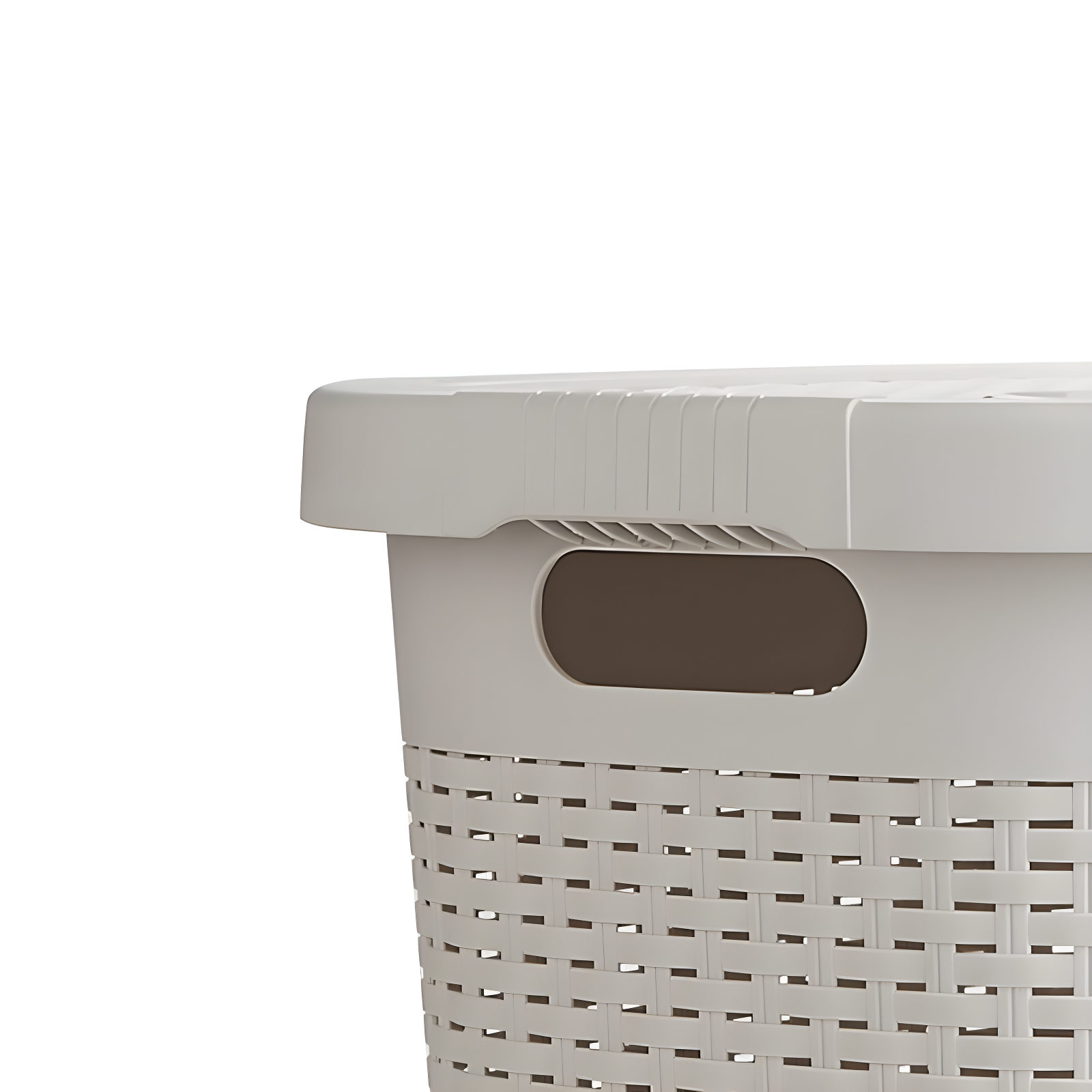 Mind Reader Mind Reader 50L Slim Laundry Hamper, Clothes Basket, Lid, Wicker Design, Plastic