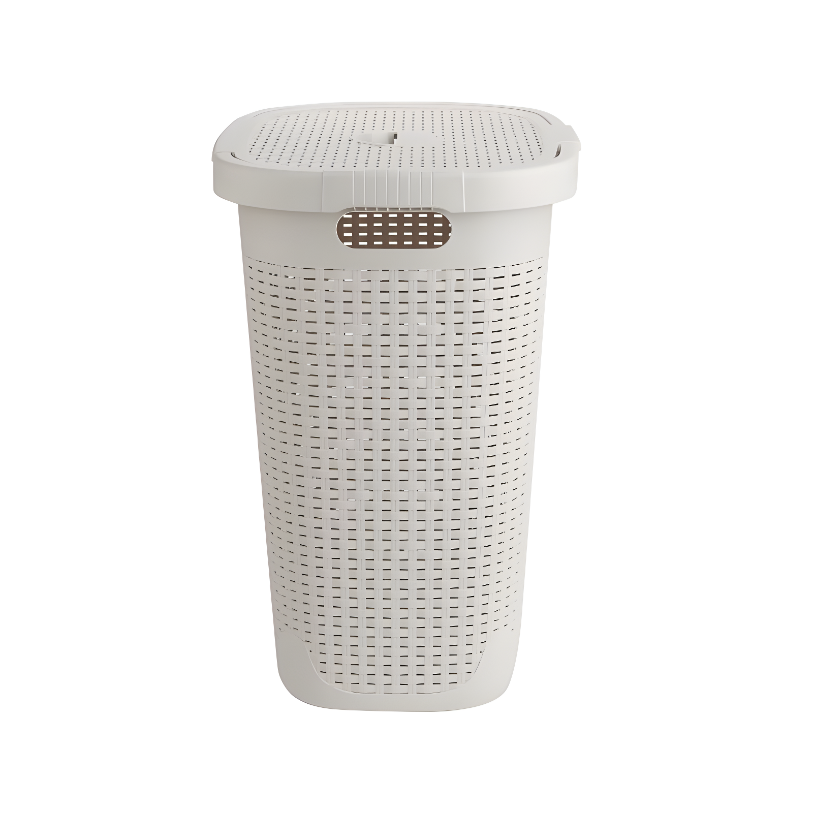 Mind Reader Mind Reader 50L Slim Laundry Hamper, Clothes Basket, Lid, Wicker Design, Plastic