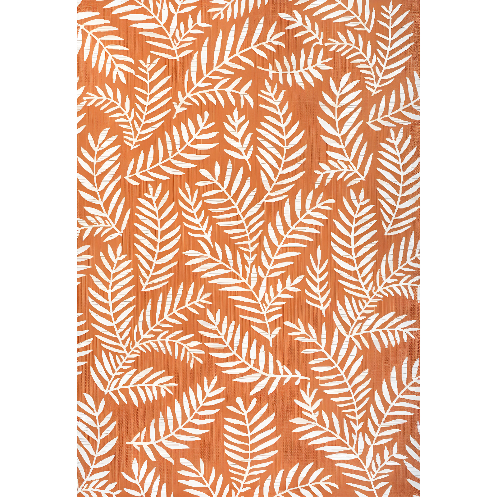 8' x 10' Nevis Palm Frond Indoor/Outdoor Area Rug, Orange/Cream - JONATHAN Y