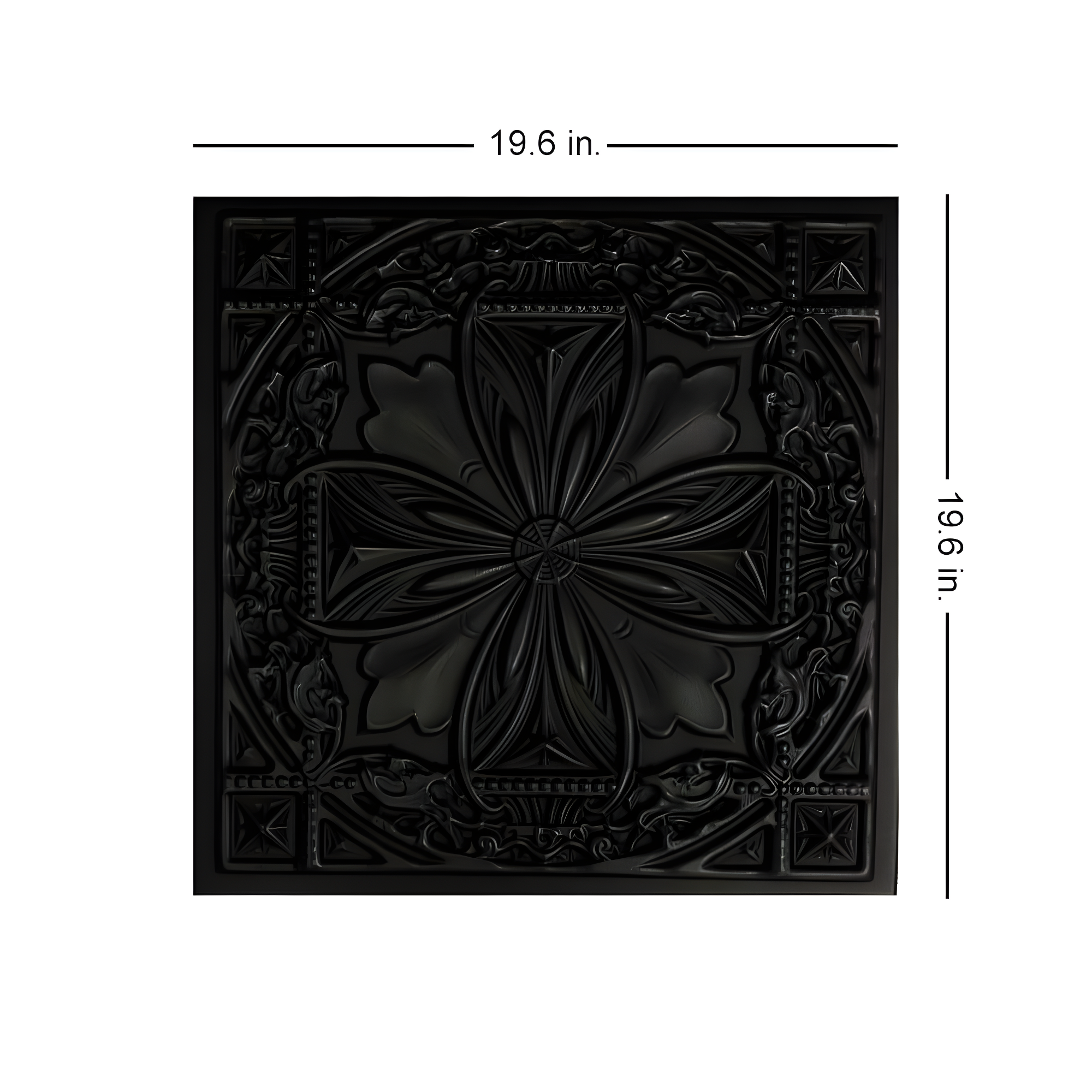 A La Maison Ceilings Lucas's Shield 19.63'' L x 19.63'' W Textured Polystyrene Glue Up Ceiling Tile (Set of 96)