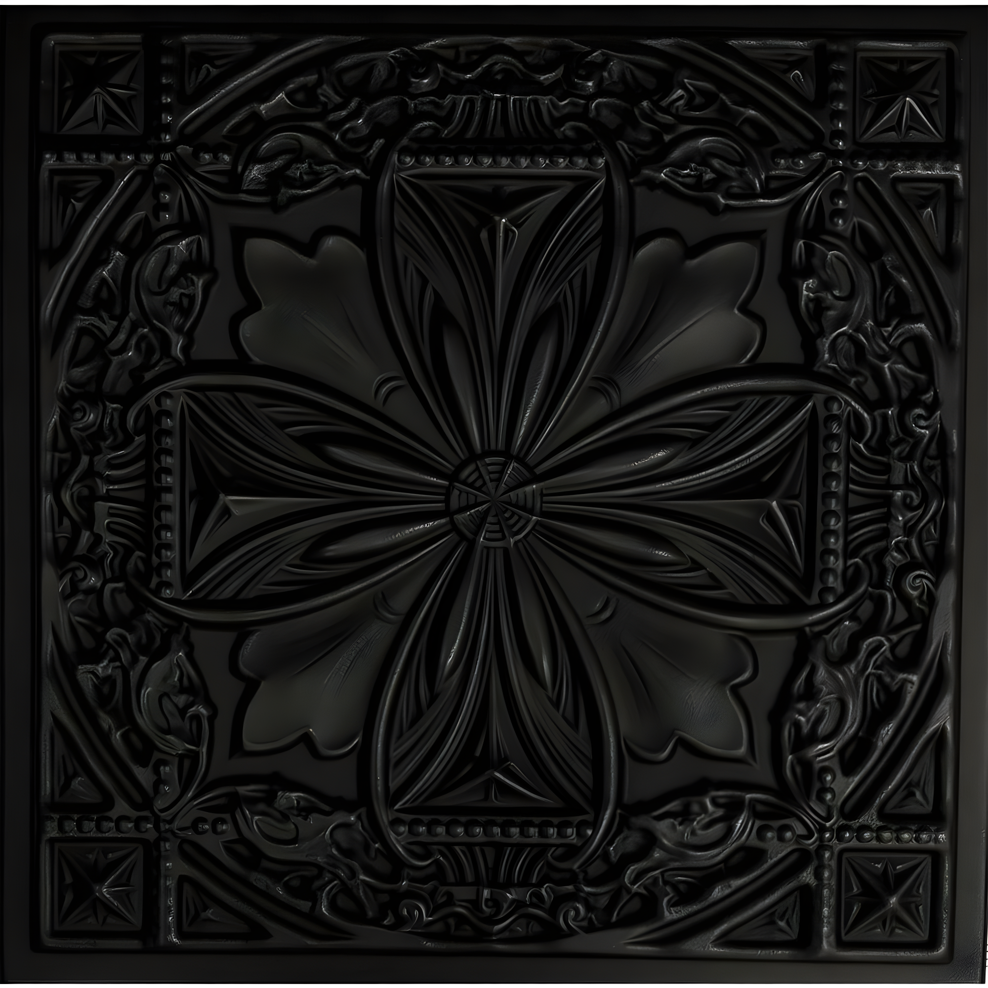 A La Maison Ceilings Lucas's Shield 19.63'' L x 19.63'' W Textured Polystyrene Glue Up Ceiling Tile (Set of 96)