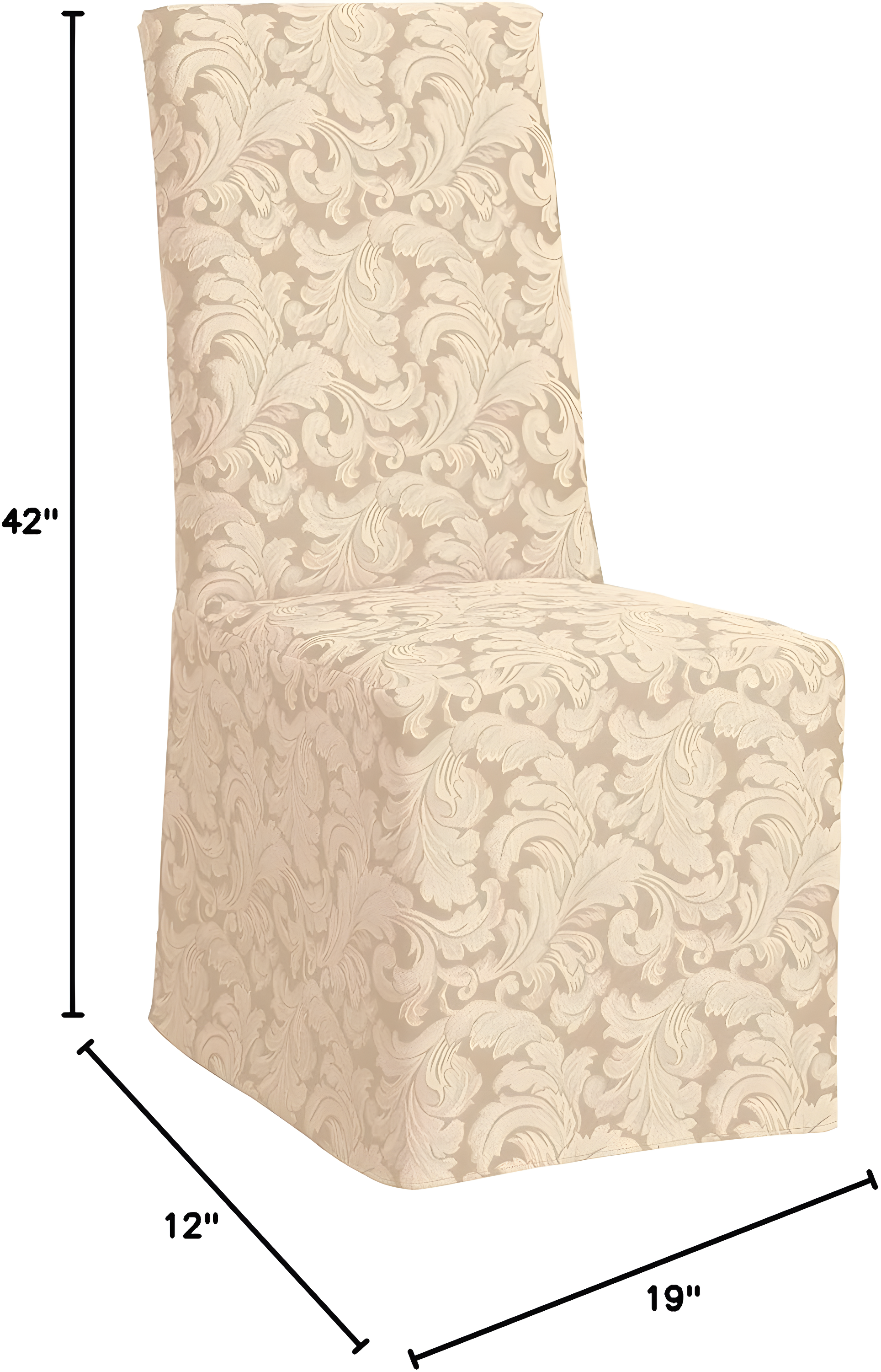 Scroll Classic Box Cushion Dining Chair Slipcover