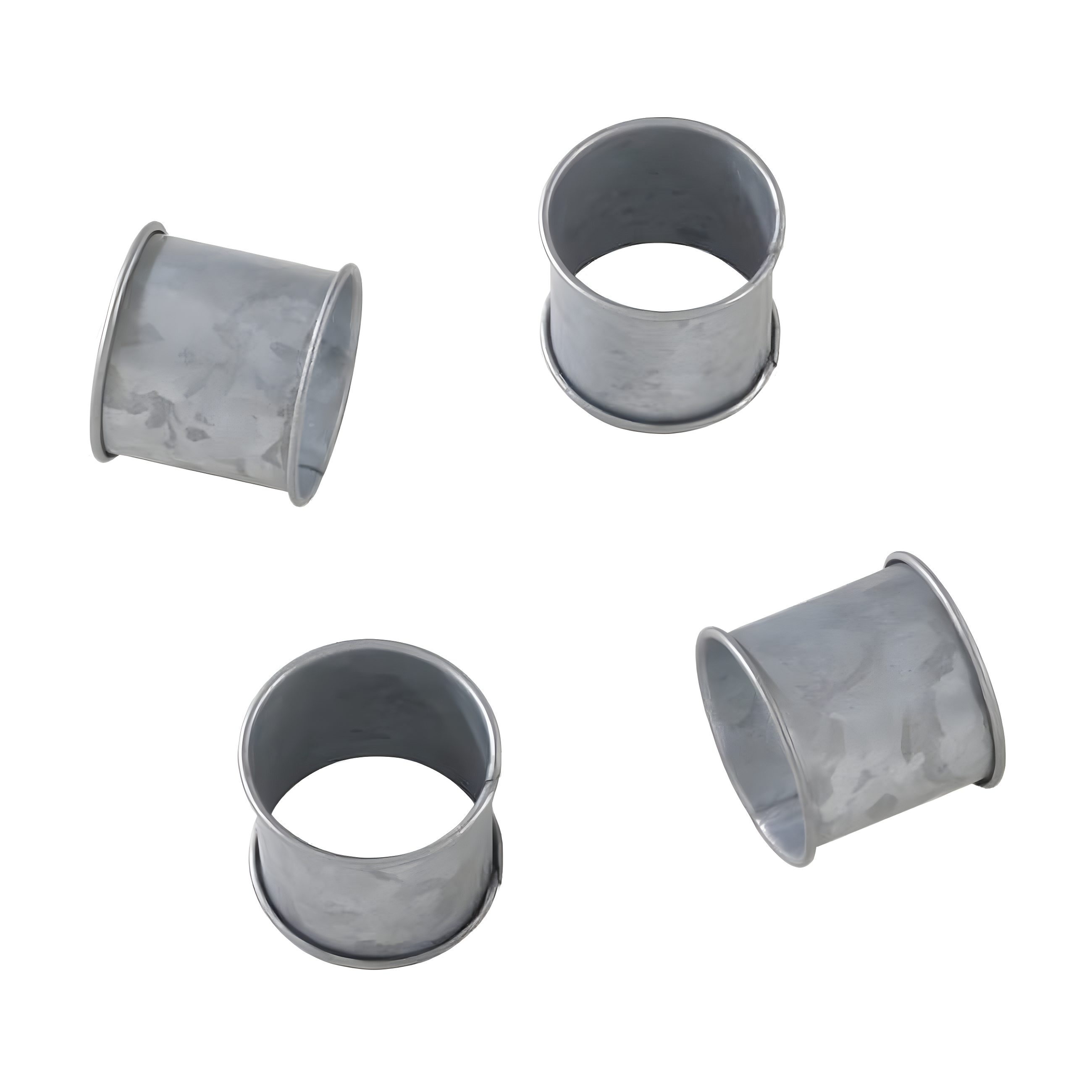 Saro Lifestyle Silver Galvanized Design Industrial Style Metal Napkin Ring Set of 4