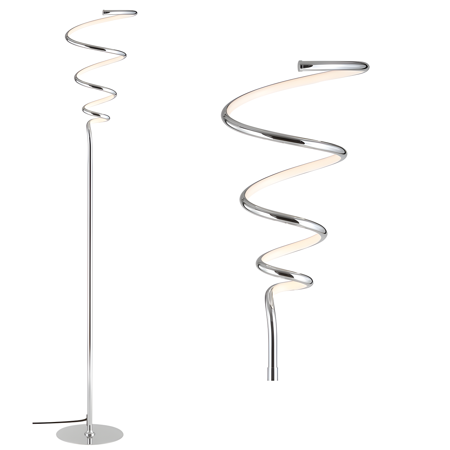 JONATHAN Y JYL7027A Scribble 60.5" Modern Dimmable Metal Integrated LED Floor Lamp, Contemporary, Minimalist, Glam for living room, dinning room, bedroom, office, Chrome
