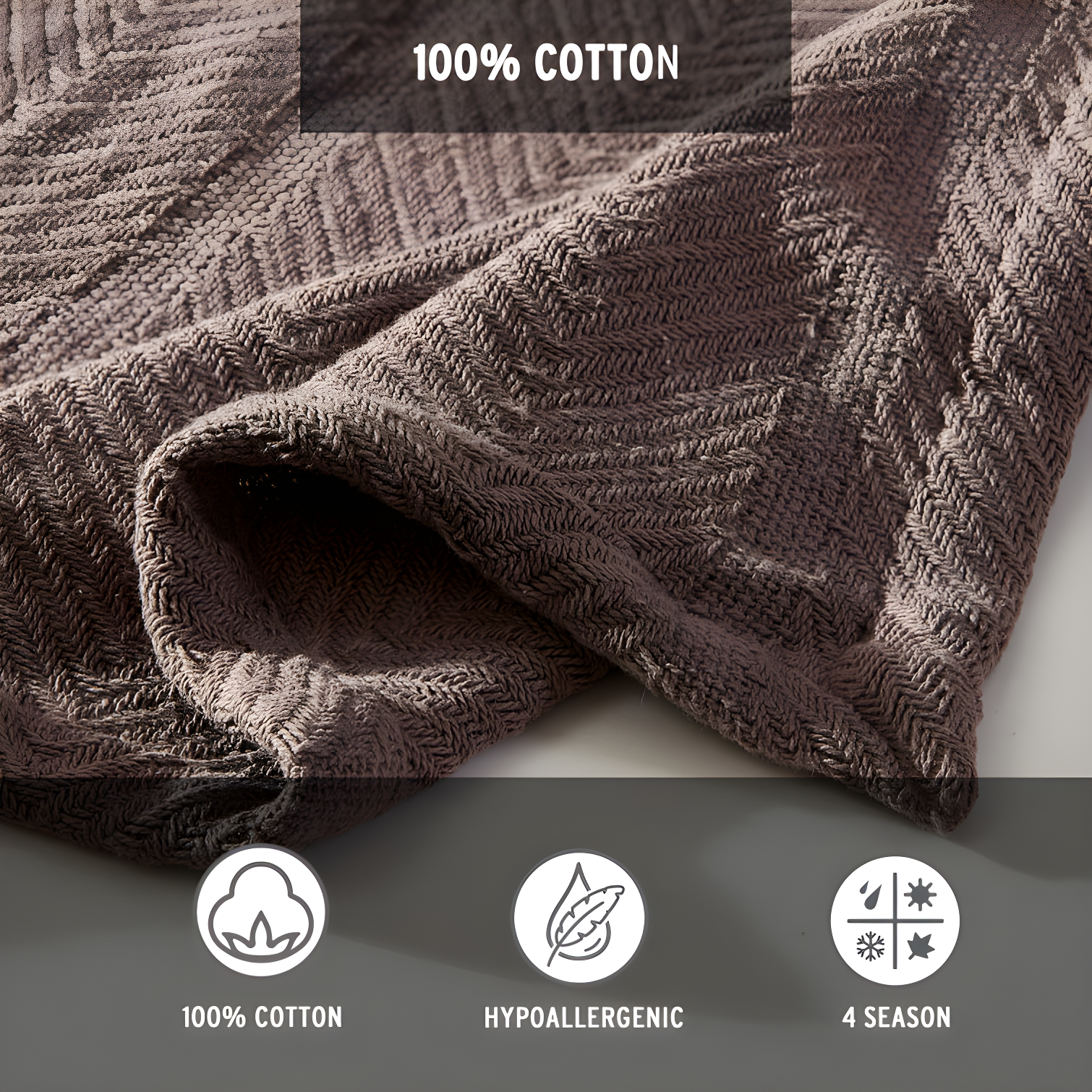 Eddie Bauer Herringbone Cotton Reversible Blanket