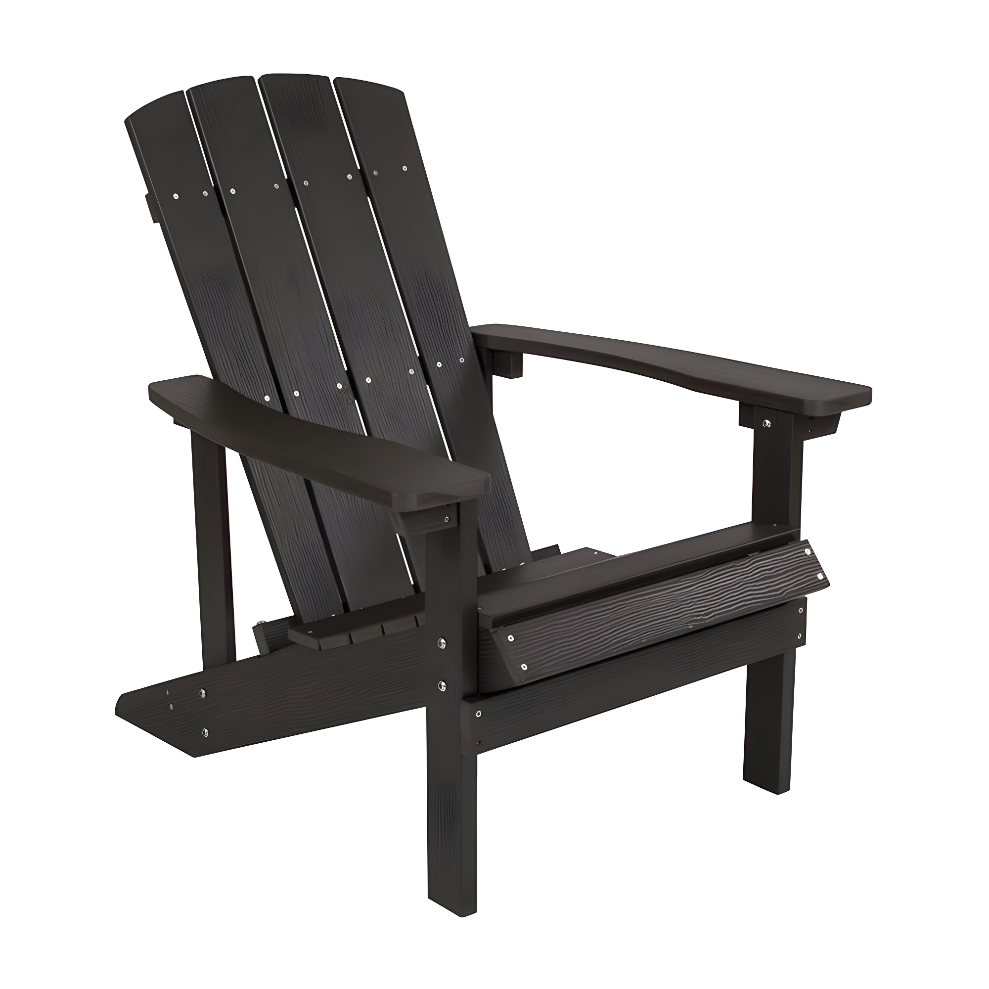 Flash Furniture Charlestown All-Weather Poly Resin Wood Adirondack Chair in Slate Gray