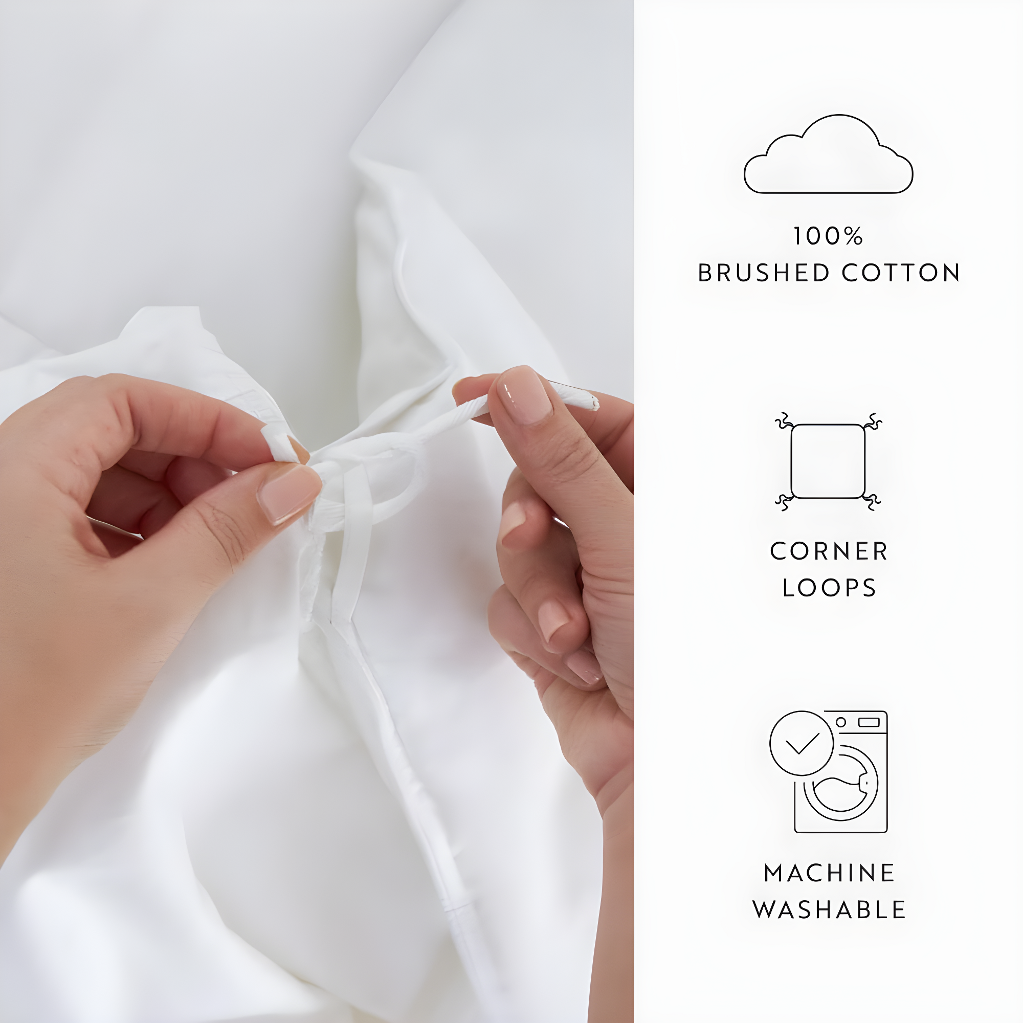 Becky Cameron 100% Cotton Down Alternative Comforter/Duvet Insert - Vintage Washed and Brushed Cotton Shell