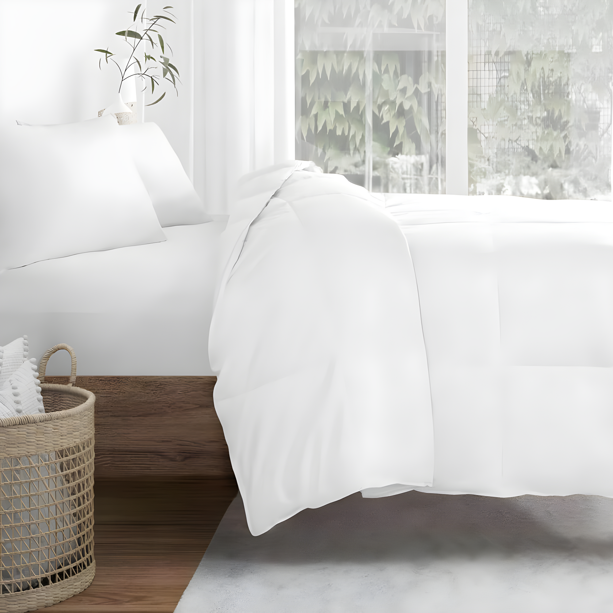 Becky Cameron 100% Cotton Down Alternative Comforter/Duvet Insert - Vintage Washed and Brushed Cotton Shell