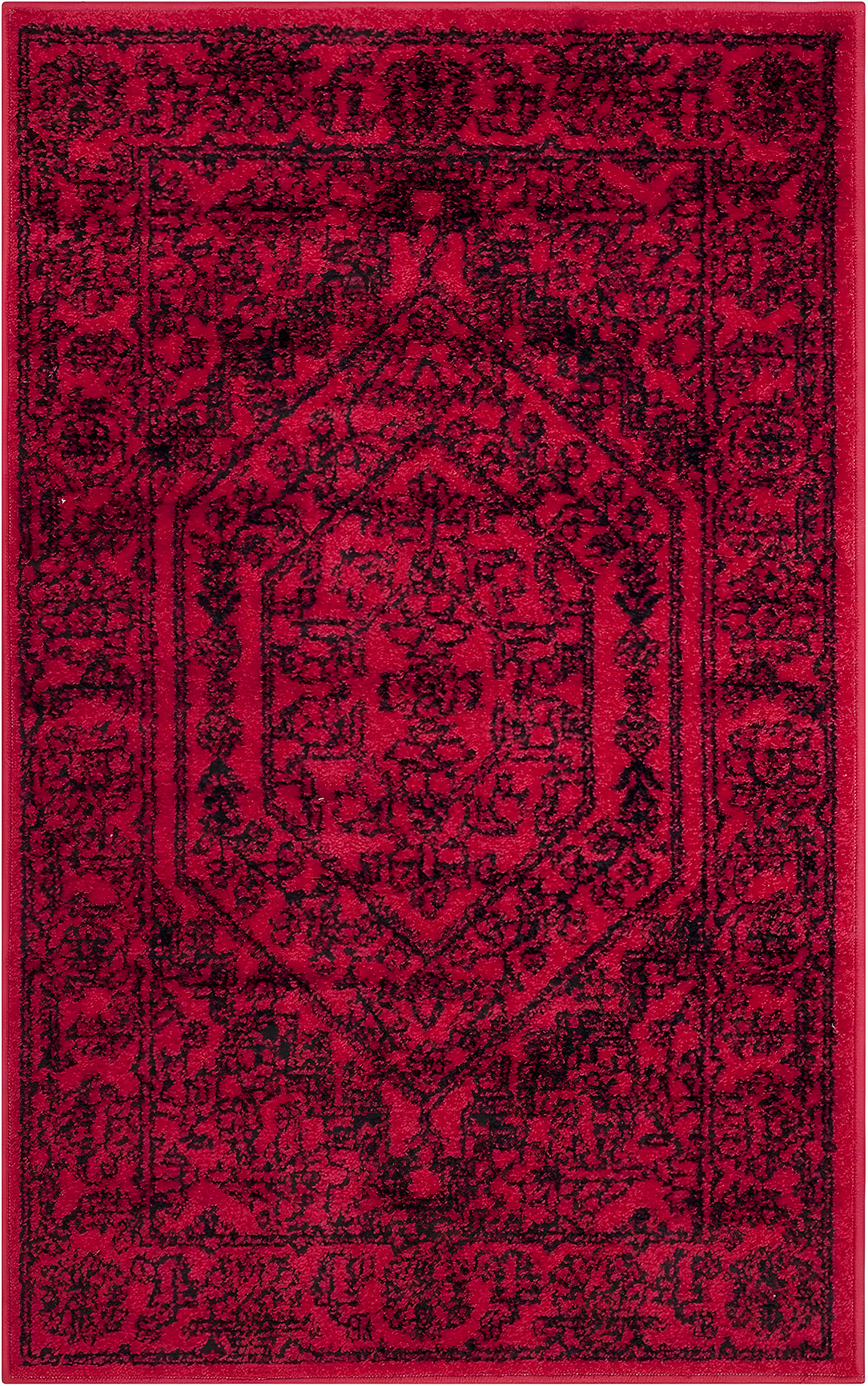 Adirondack ADR108 Power Loomed Area Rug - Red/Black - 6'x9' - Safavieh.