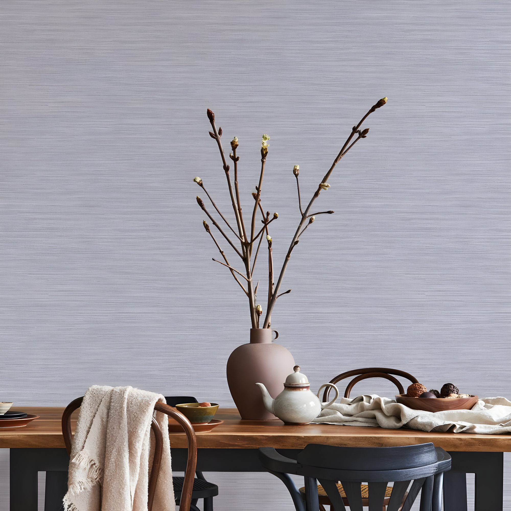Tempaper & Co.® Faux Horizontal Grasscloth Removable Peel and Stick Wallpaper, Textured Blue, 28 sq. ft.: Vinyl, Prepasted, Abstract Pattern