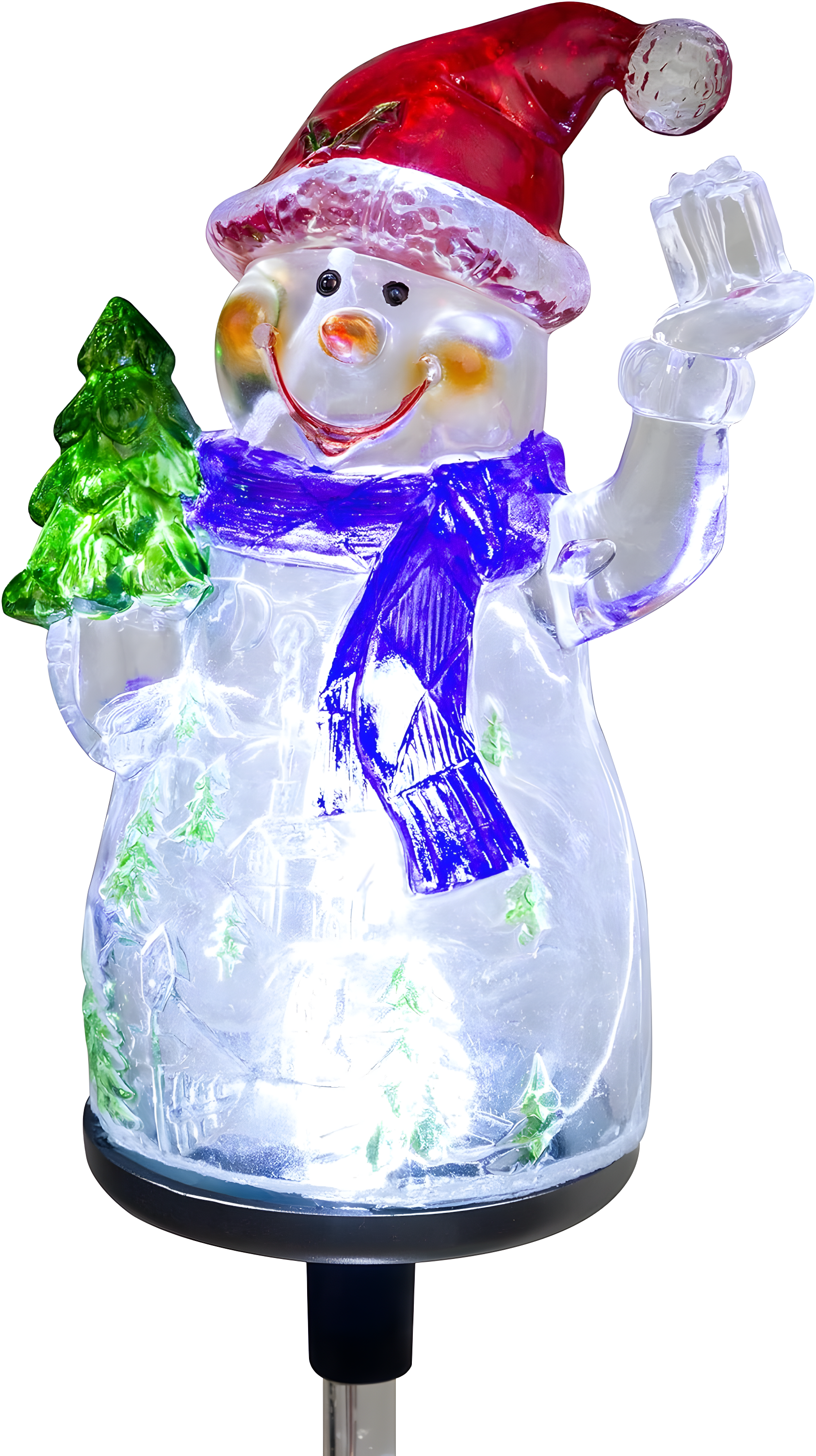 Alpine Corporation 34" Snowman Solar Powered Glass Garden Stakes (2 Pieces)