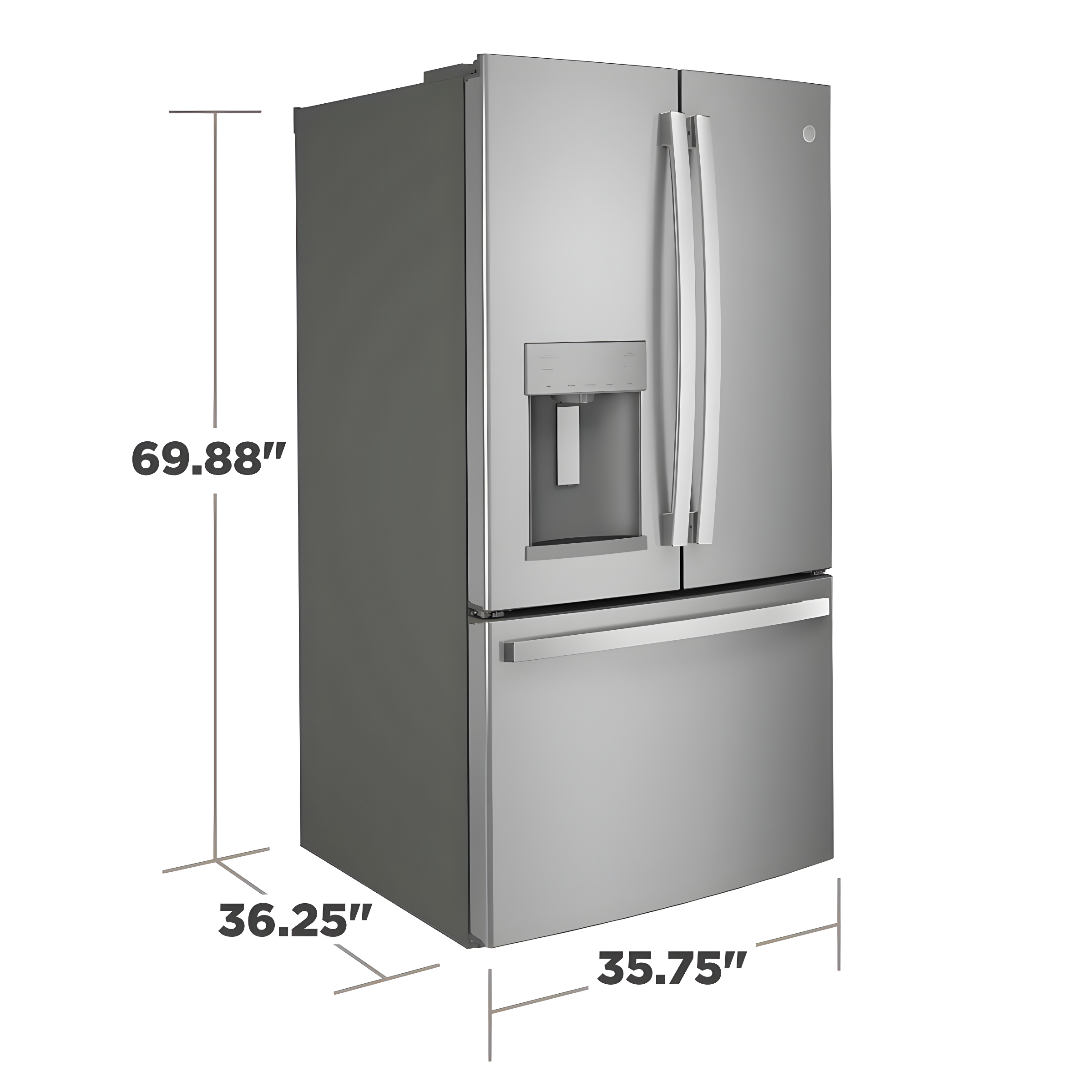 GE 36" French Door 27.7 cu. ft. Smart Energy Star Refrigerator with Fingerprint Resistant Finish