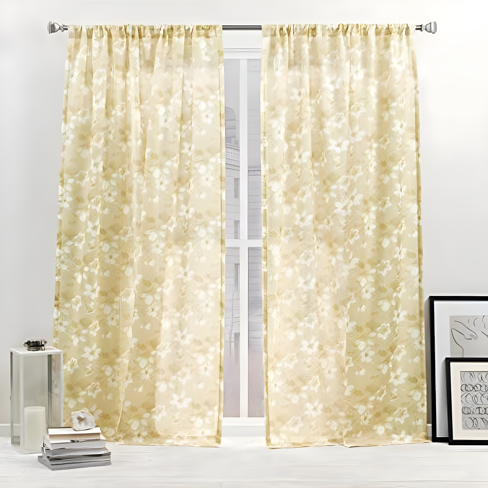 Nicole Miller Nicole Miller New York Dara Light Filtering, Semi Sheer Rod Pocket Curtain Panels (Set of 2)