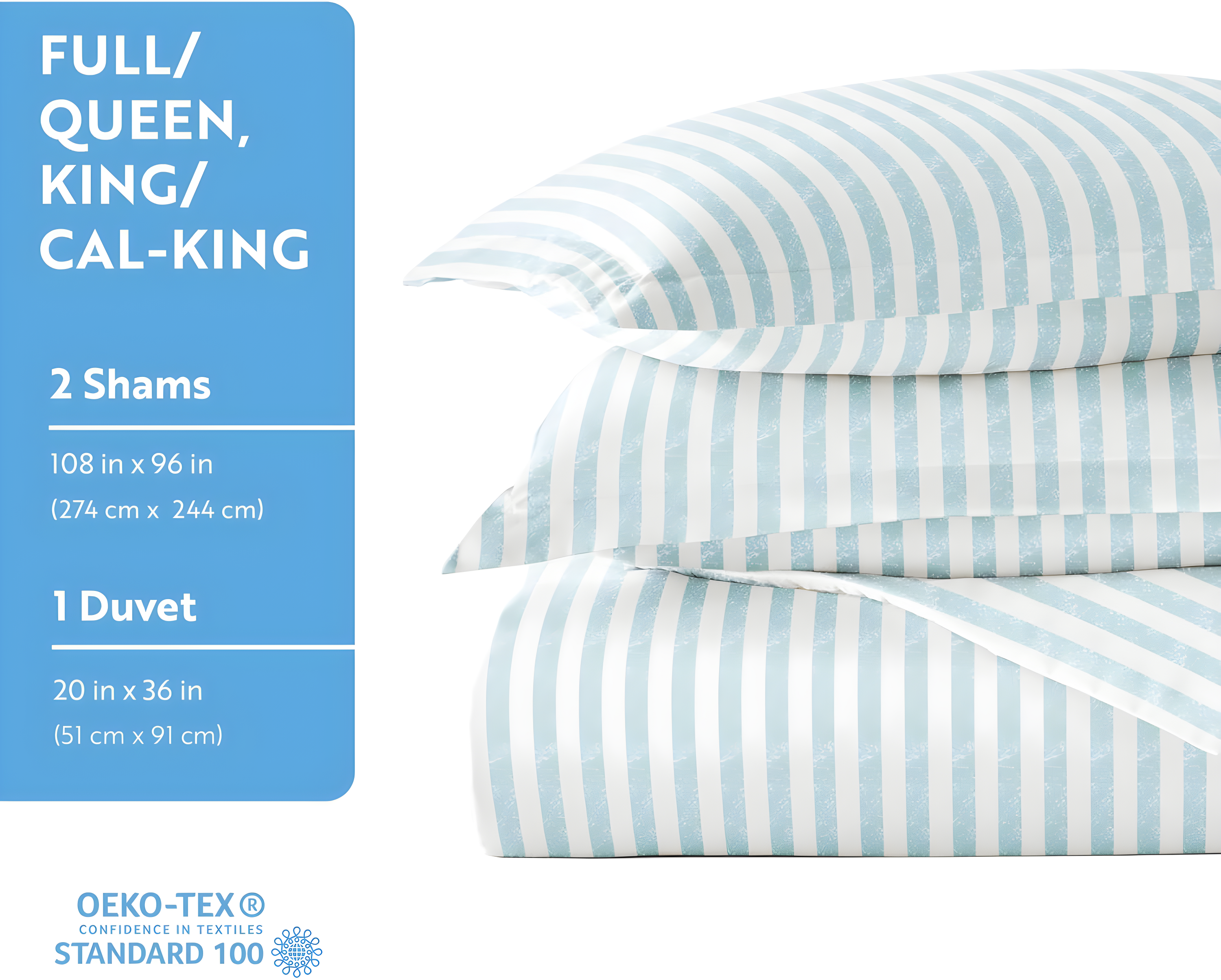Becky Cameron 3 Piece Rugged Stripe Pattern Duvet Cover Set