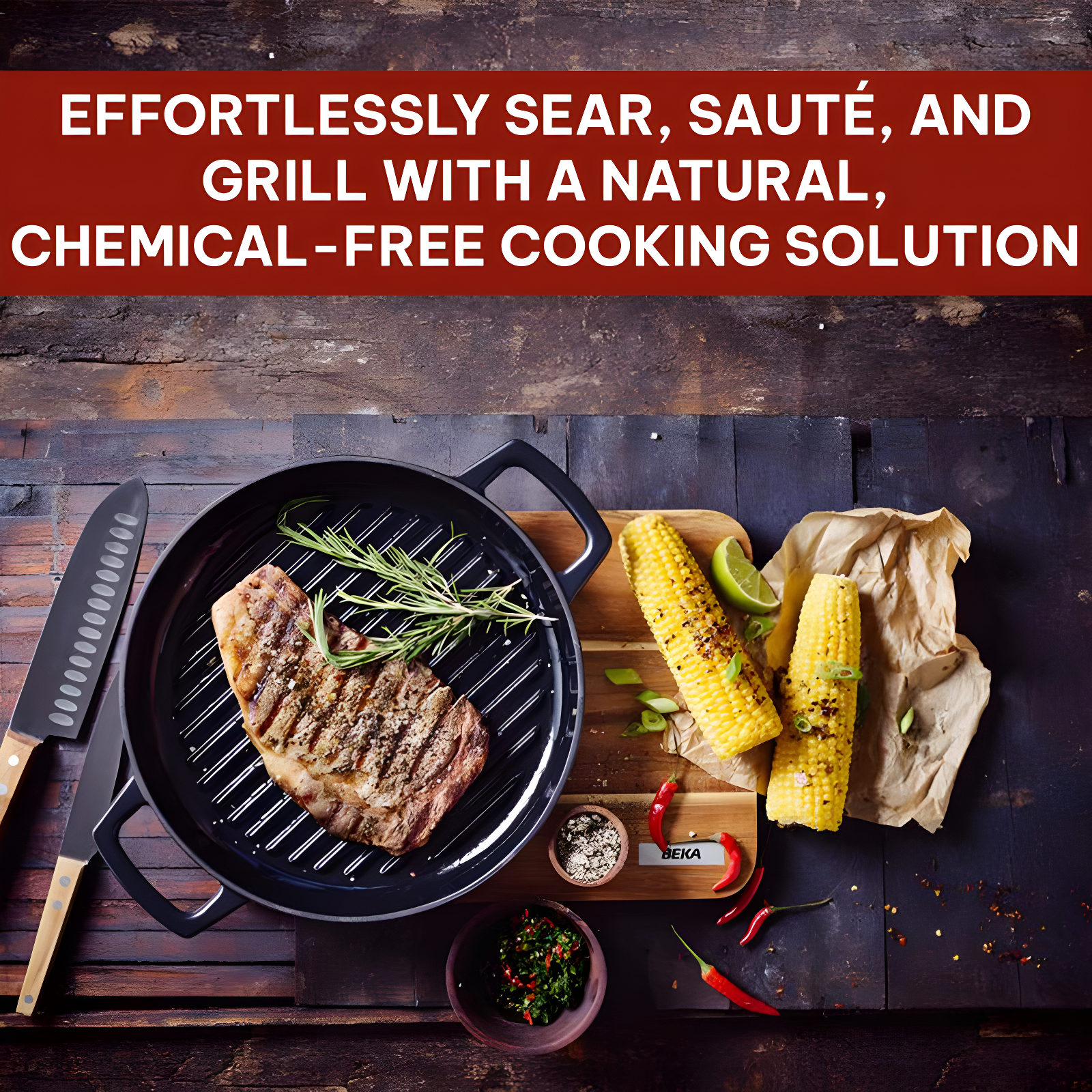 Alva Alva Nori 11" Premium Enameled Cast Iron Grill Pan