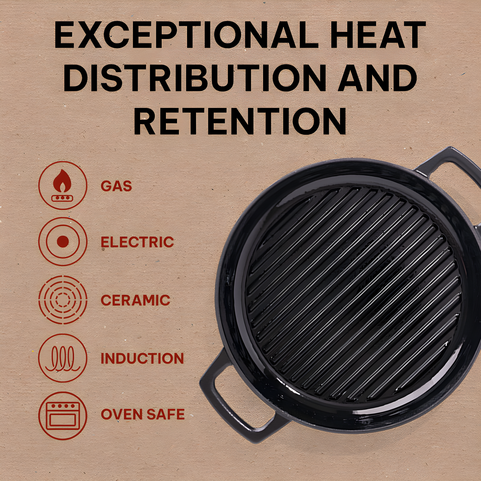 Alva Alva Nori 11" Premium Enameled Cast Iron Grill Pan