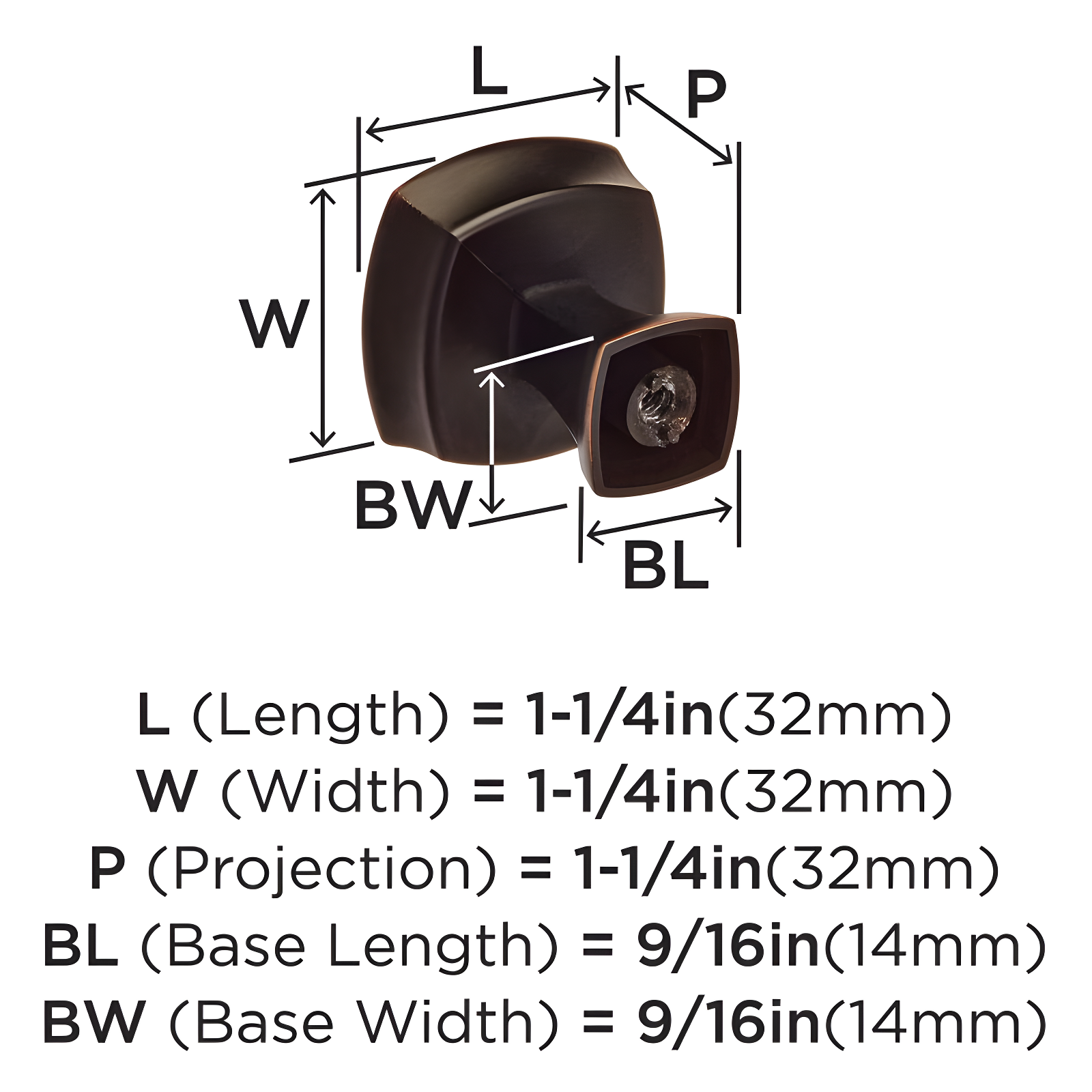 Stature Square Cabinet Knob
